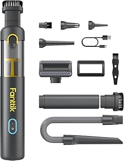 - Slim V8 APEX Car Vacuum, 4-in-1 Portable Mini Cordless Vacuum with 19000pa Suction Power, Type-C Charge, 2 Suction Modes, Handheld Vacuum for Small Jobs, Car, Office Desk, Keyboards (Gray)