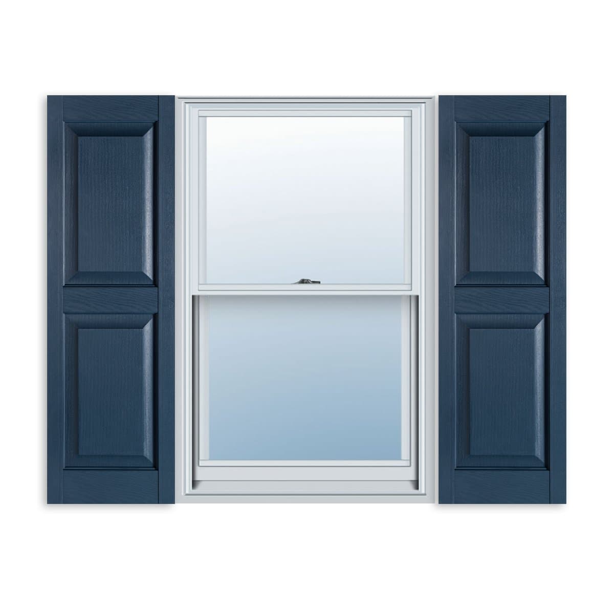 Exterior Solutions Standard Raised Panel Exterior Vinyl Shutter, Bedford Blue (Pair), 15 Inch x 71 Inch