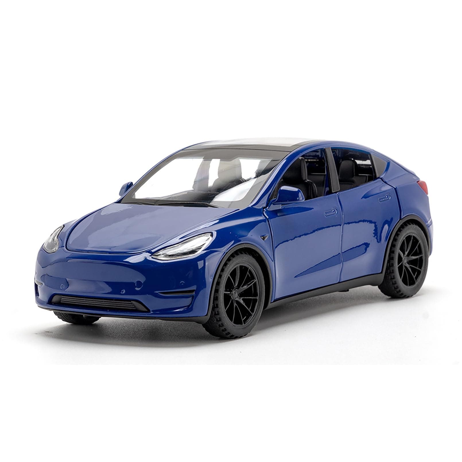 Tesla Model Y 1:32 Scale Model Car, die Cast Alloy Electronic Toy With Pull Back Function, With Lights and Music, Mini Vehicle Toy as a Gift for Children (Blue)