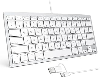 Wired Keyboard for Mac Devices ONLY with Dual Interface, Comfortable Typing Angle & Stable Connection, Compatible with MacBook, iMac, Mac mini, PC-White