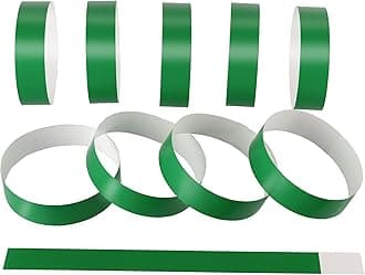 200 Pcs Green Plastic Waterproof Wristbands - Neon, Lightweight Concert Wristbands by LVYOUIF for Events, Self-Adhesive Party Armbands