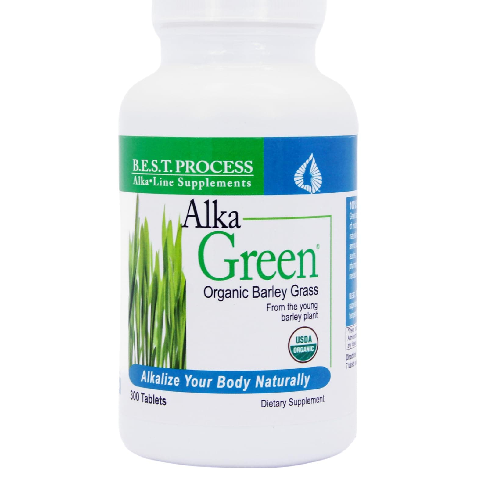 Alka•Green Tablets Best Process Alkaline — Nutrient Dense Organic Barley Grass Supplement — Natural Source of Enzymes & Amino Acids