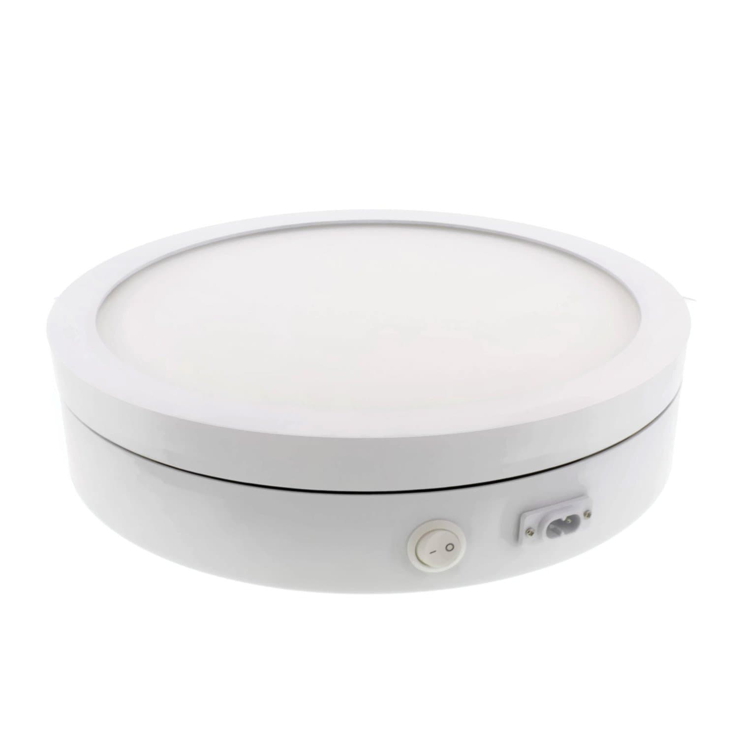 Albinar 12" Diameter 55 lb Max Capacity 360° Electric Rotating Lighted Turntable Display for Product, Models, Jewelry, Cake, White