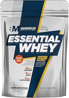 Essential Whey Protein 1Kg [Strawberry Milkshake]|24G Protein Per Serving|Strength,Faster Recovery & Muscle Building,1 Count,24 Grams