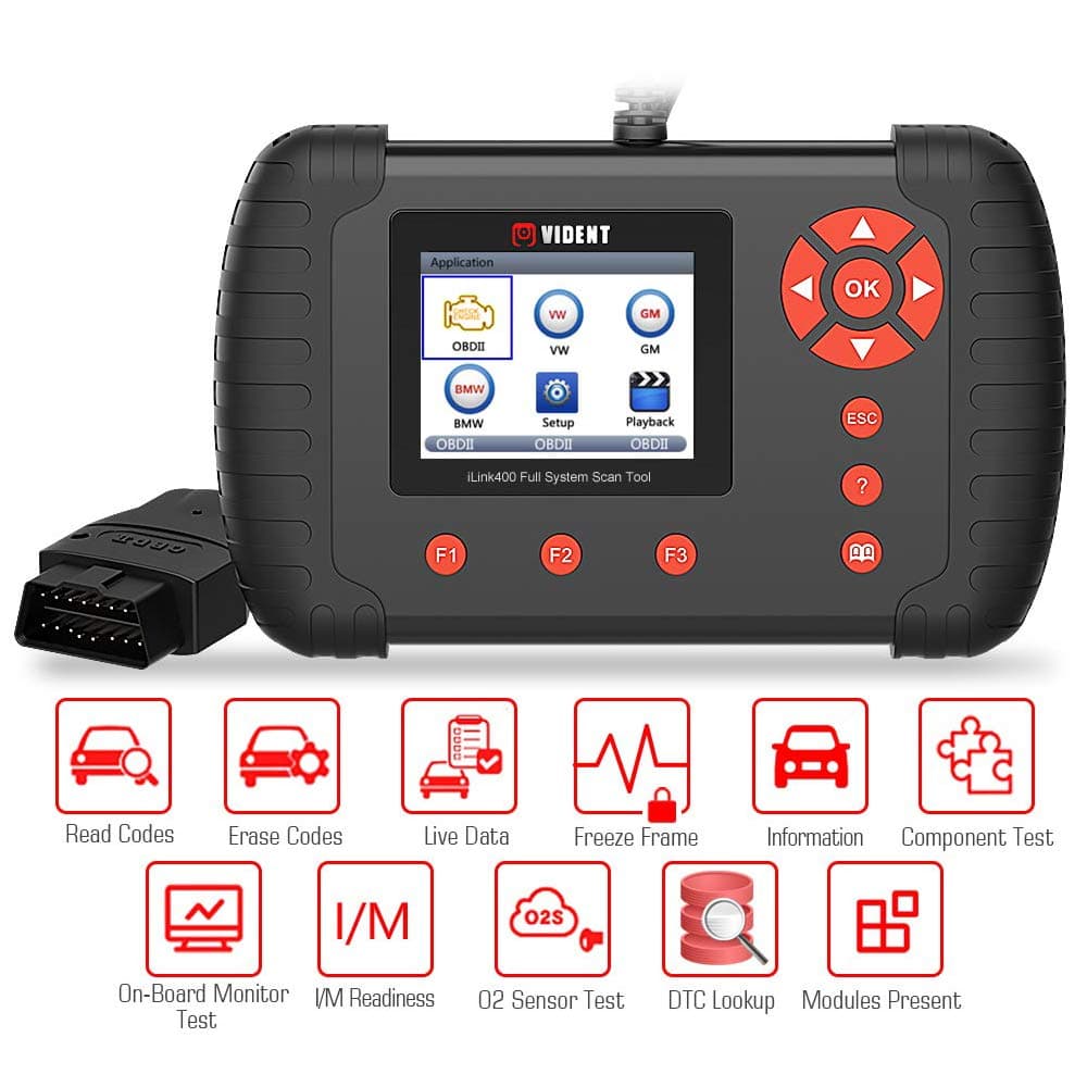 VIDENT iLINK400 Multi-System Scan Tool for Mercedes Benz/Smart/Sprinter Automotive Full System Code Reader OBDII ABS, SRS, Engine, Transmission etc with Service Light Reset Functions