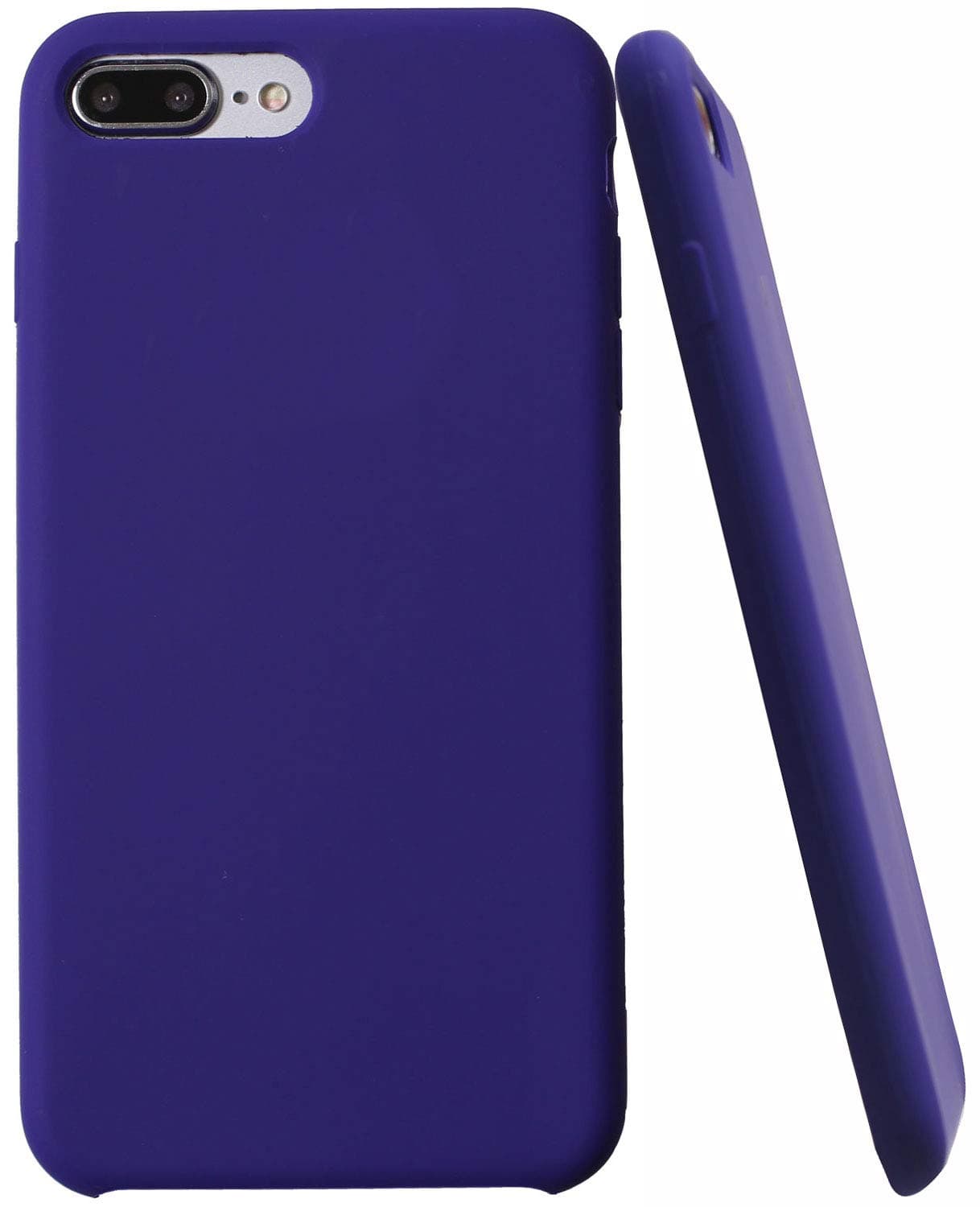 Soft Liquid Silicone iPhone 8 Plus Cover Case Inner Soft Microfiber Cloth Lining Cushion for iPhone 7 Plus for iPhone 8 Plus (Purple)