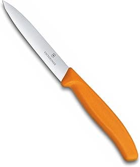 6.7706.L119 Swiss Classic Paring Knife for Cutting and Preparing Fruit and Vegetables Straight Blade in Orange 3.9 inches