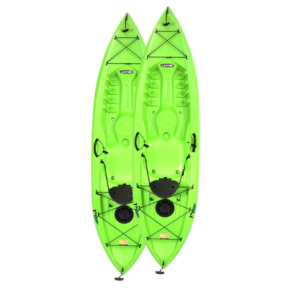 Tioga Sit-On-Top Kayak with Paddle (2 Pack), Lime, 120"
