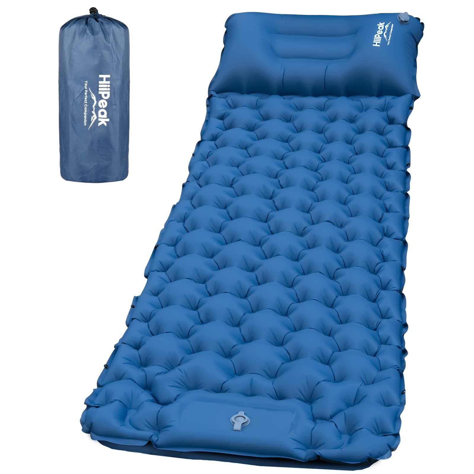 Sleeping Pad for Camping- Ultralight Inflatable Sleeping Mat with Built-in Foot Pump & Pillow, Upgraded Compact Camping Air Mattress for Tent, Backpacking, Hiking