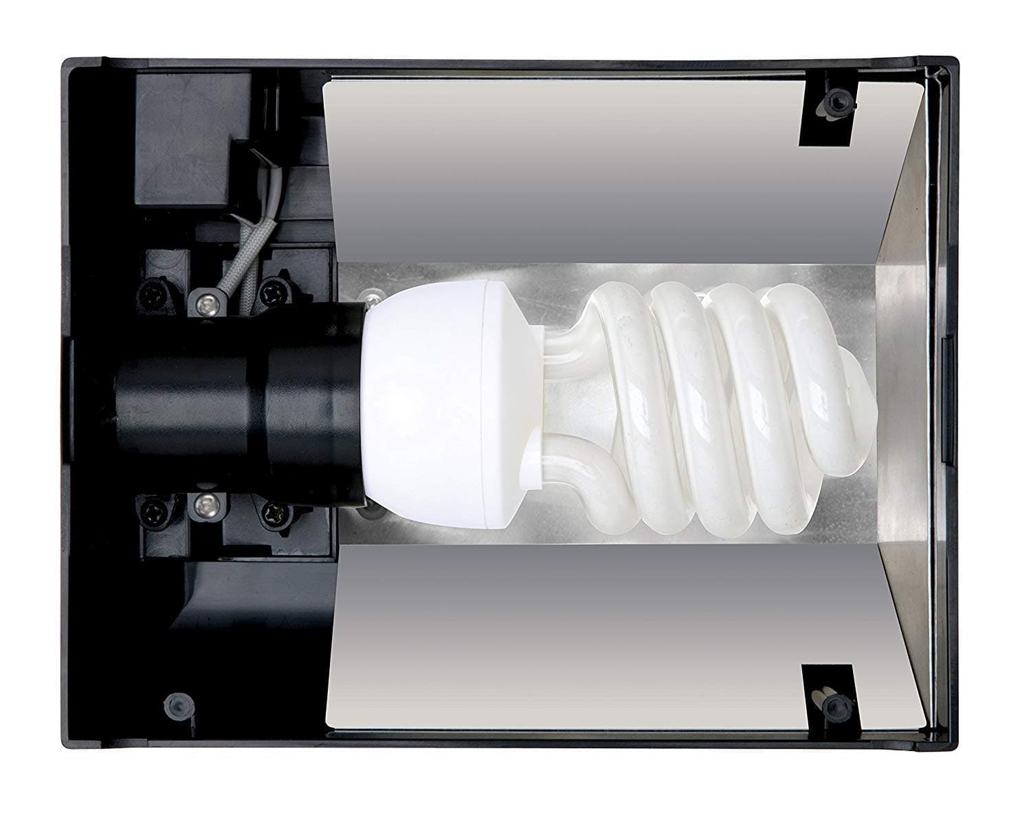 Exo Terra Nano Plastic Canopy for PT2601,Black Outer Polish Chrome Inner