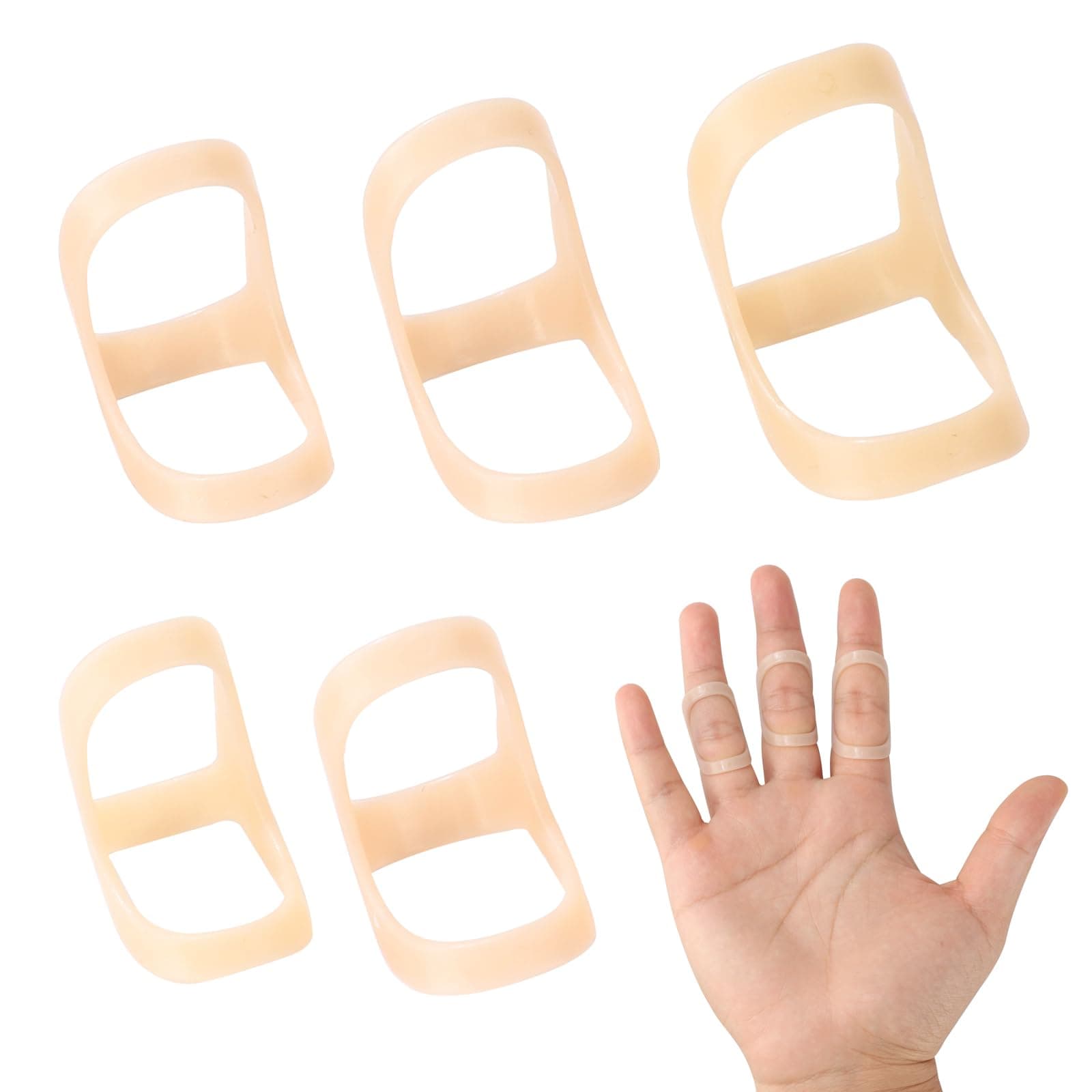 Oval Finger Splints, 5PCS Oval Trigger Finger Splint for Trigger/Mallet/Arthritis/Straightening, Trigger Finger Brace for Thumb Middle Pinky or Ring Finger -Size 3,4,5,6,7