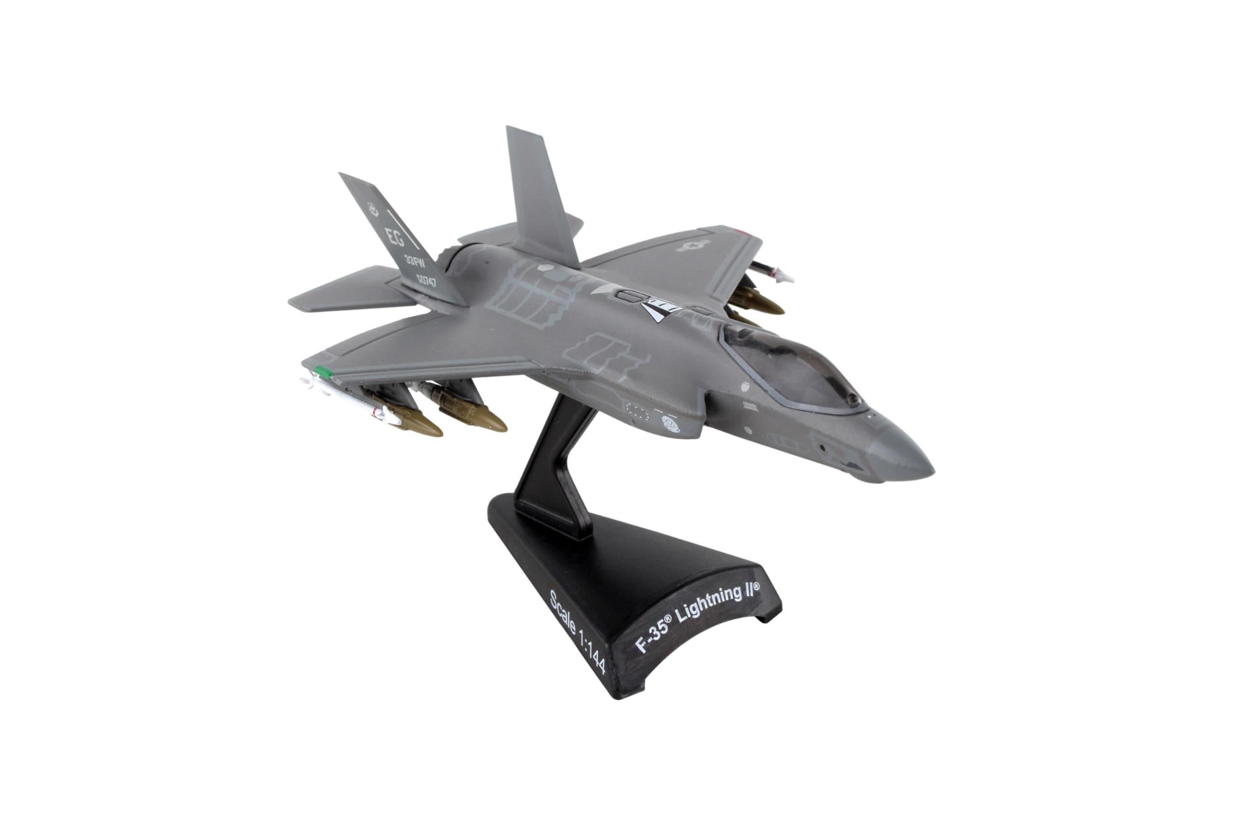 Daron Postage Stamp PS5602 USAF F-35 Version A, Lightning II, 1/144 Scale Diecast Model with Stand