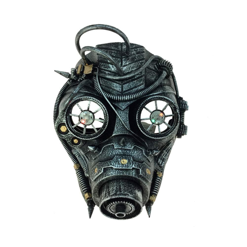 Attitude Studio Steampunk Robot Pirate Full Goggle Costume Mask – Silver