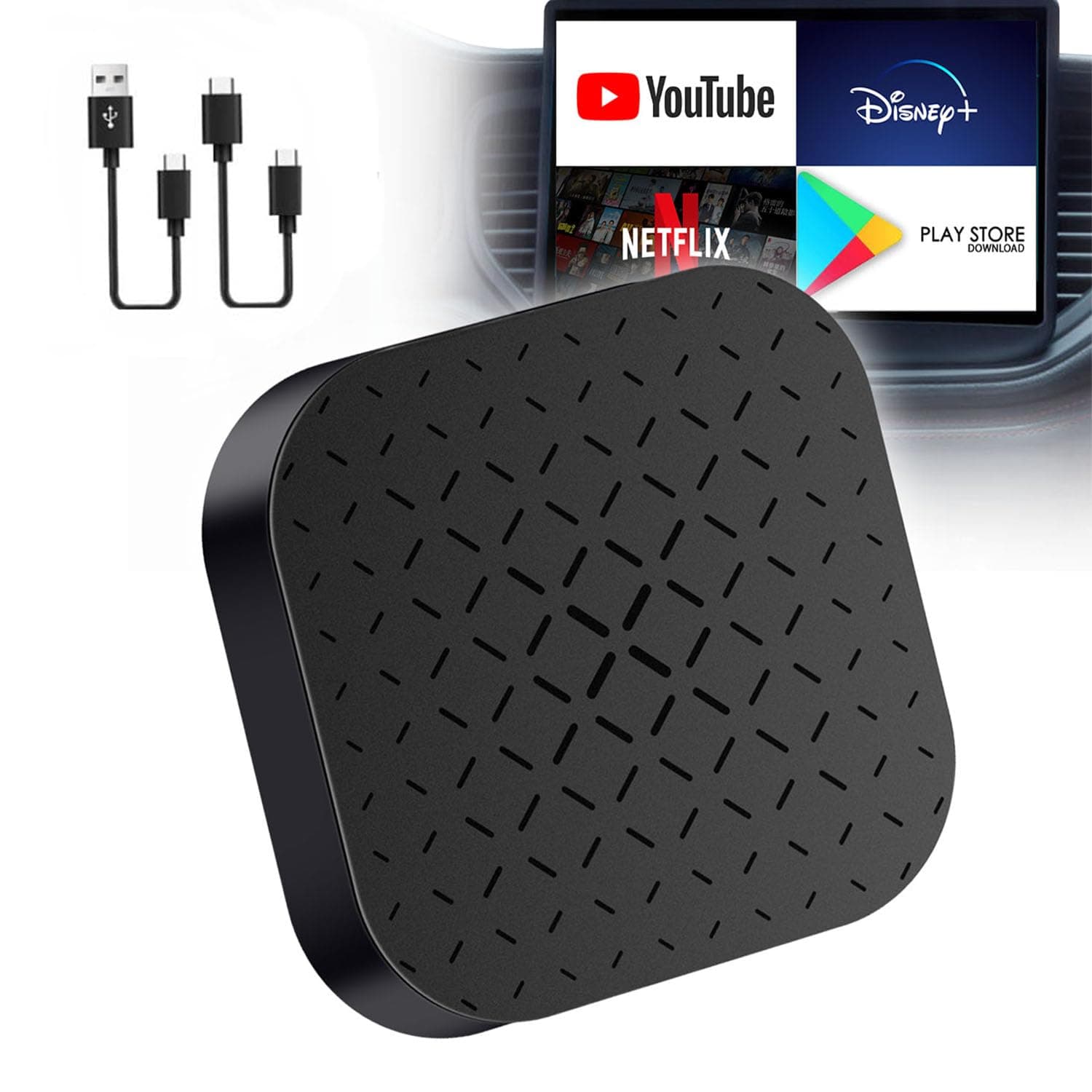 The Magic Box 2.0 Support Netflix/YouTube/Disney/Google Play/TF Card, Wireless Carplay and Android Auto Adapter, Android 11.0 System CarPlay Ai Stream to Your Car Media (2+16GB) Black