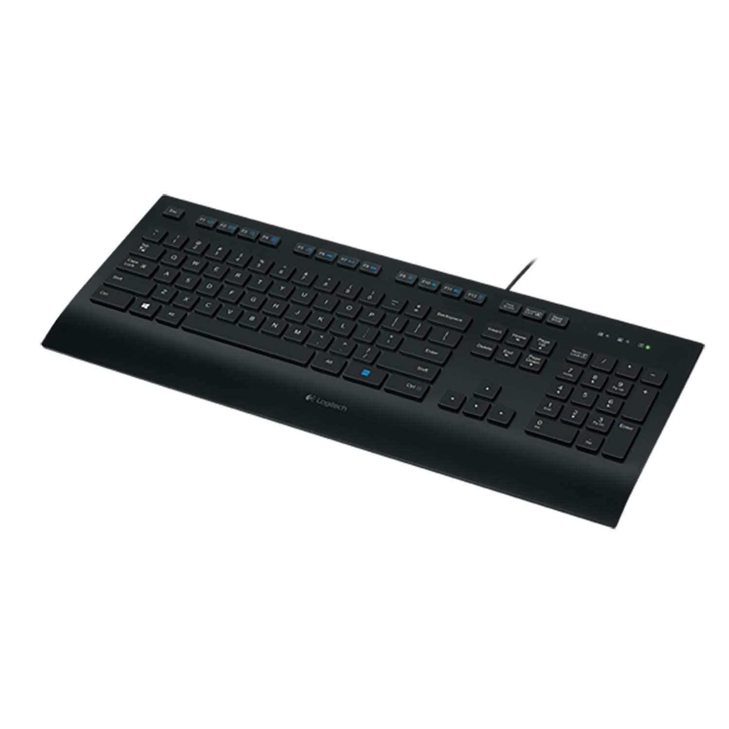 Logitech K280e Pro Wired Business Keyboard for Windows, Linux and Chrome, USB Port, Wrist Rest, Splashproof, PC/Laptop, US QWERTY Layout - Black