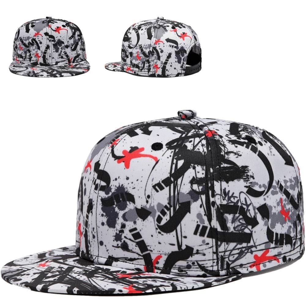 Mens Snapback Baseball Cap Hip Hop Style Flat Visor Adjustable Outdoor Cap Unisex Adjustable Breathable