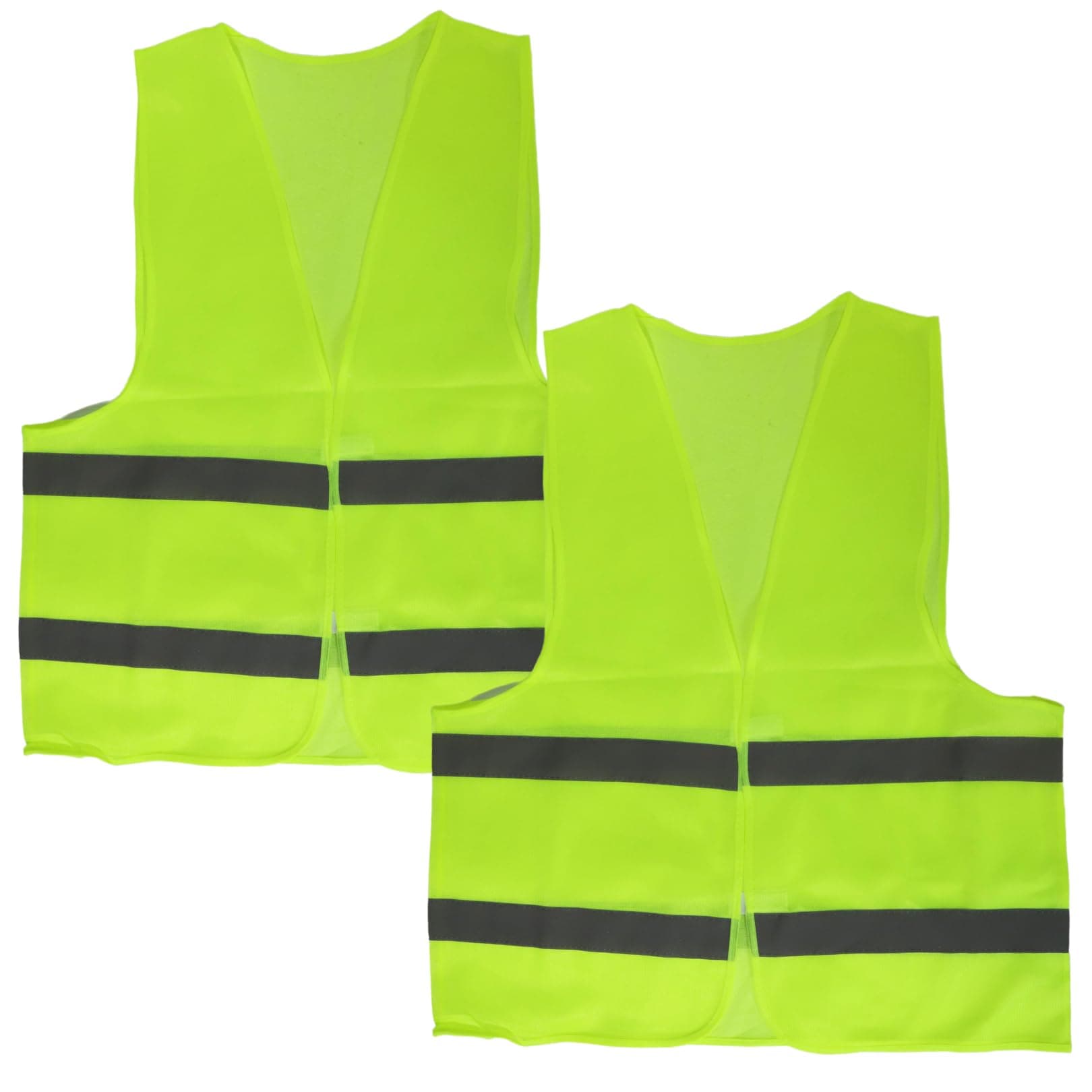 2Pcs High Visibility Vests,High Vis Vests with Reflective Stripes,Yellow Safety Vest High Vis Jackets for Men/Women,Fluorescent Workwear Reflective Vest for Running,Traffic Work,Security,Construction