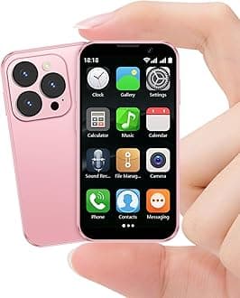 Mini Phone with 3.0" HD Touch Screen,Dual SIM, Mini Phone for Kids (2GB+16GB-Pink)