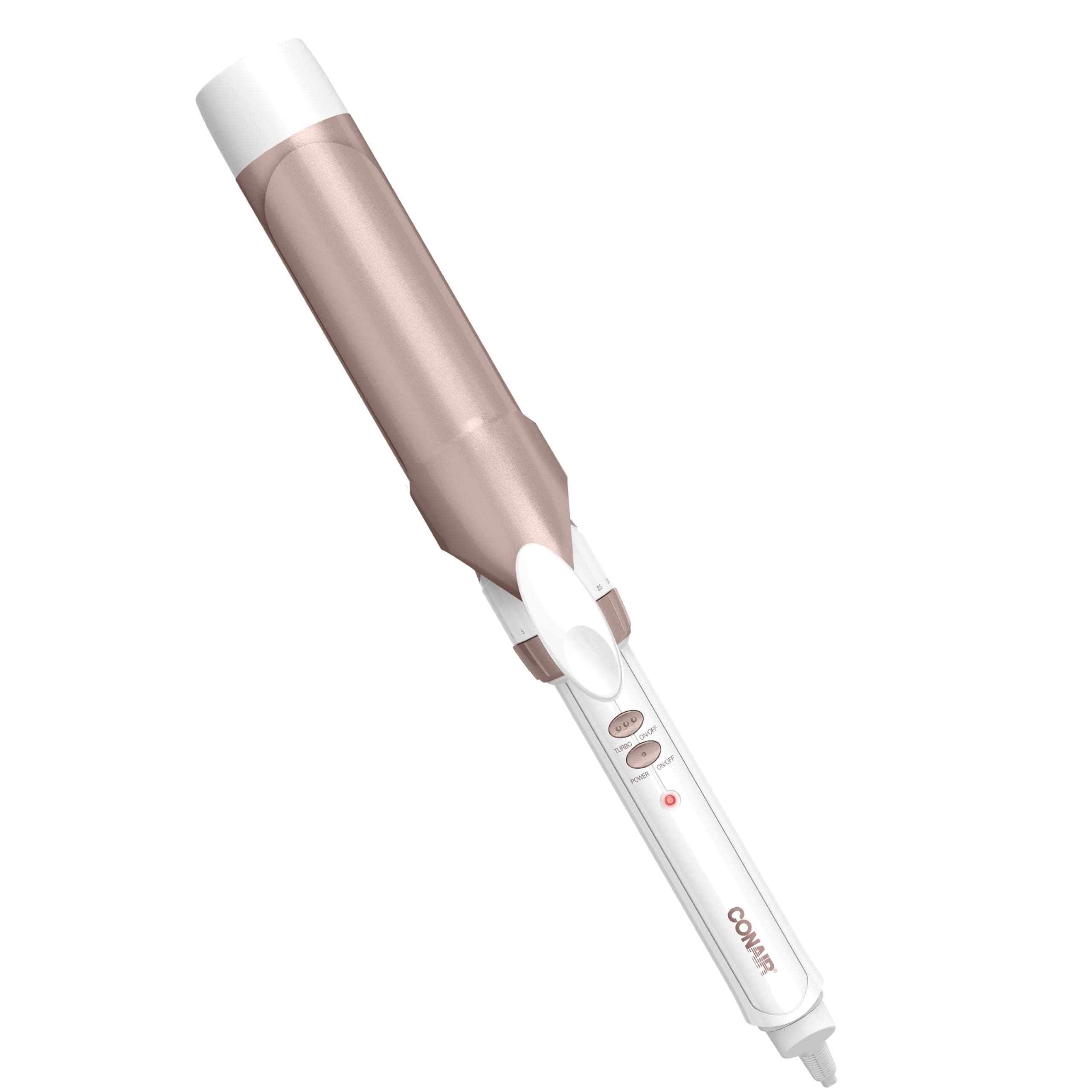 Double Ceramic 1 ½-Inch Curling Iron, 1 ½-Inch Barrel Creates Soft Waves & Curls, Hair Curler for Use on Medium & Long Hair, White/Rose Gold