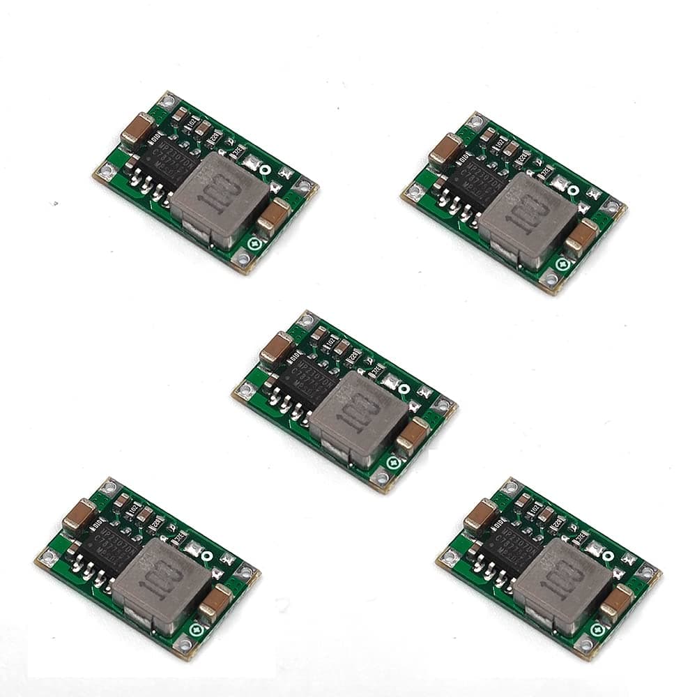 Mini 5pcs DC 4.75-23V to 3.3V Buck Converter Board - 1.8A Output, Small Size, Green