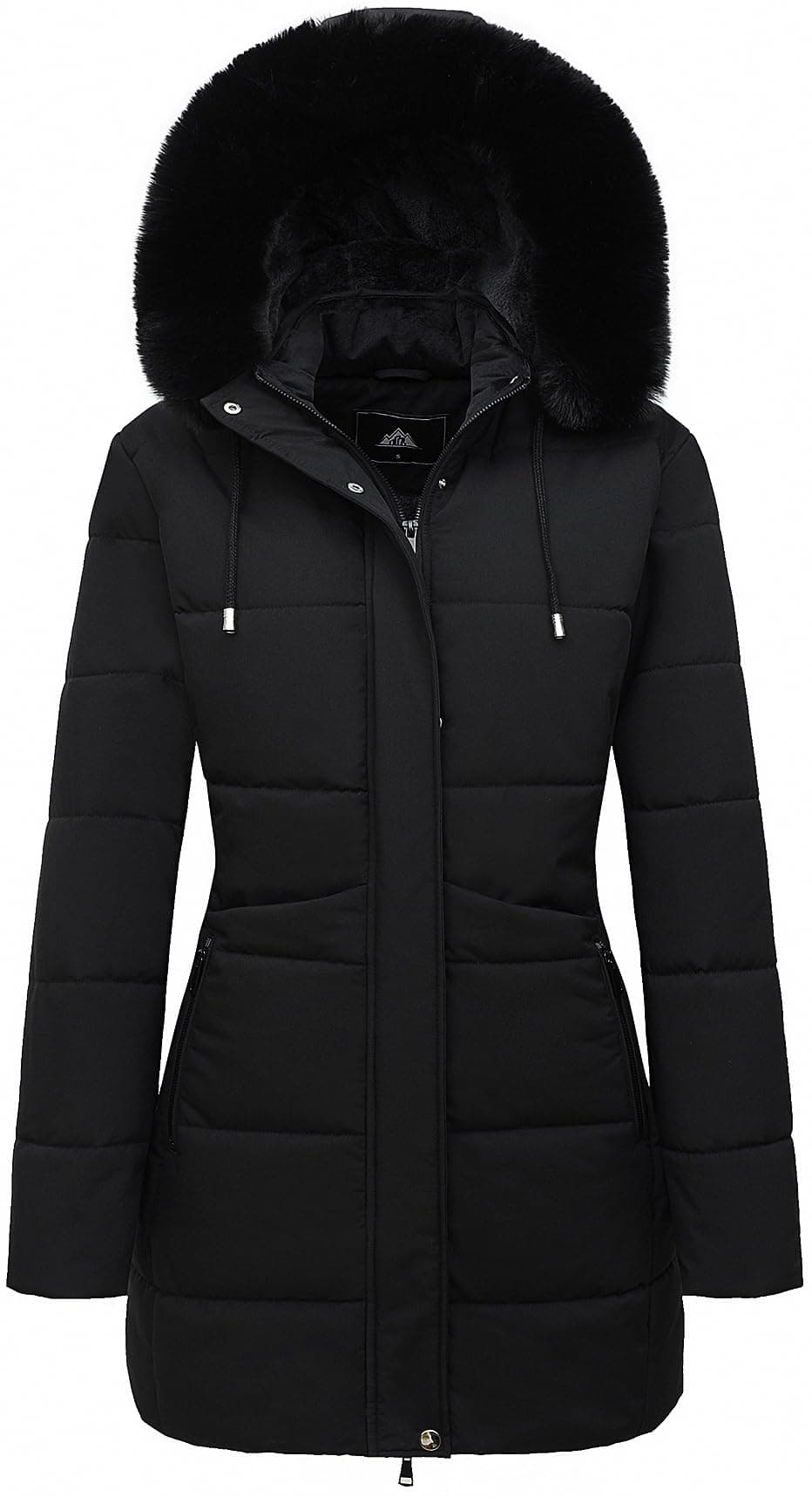 - Women's Winter Puffer Coat Thicken Fleece Lined Down Jacket Waterproof Faux Fur Detachable Hooded Parka