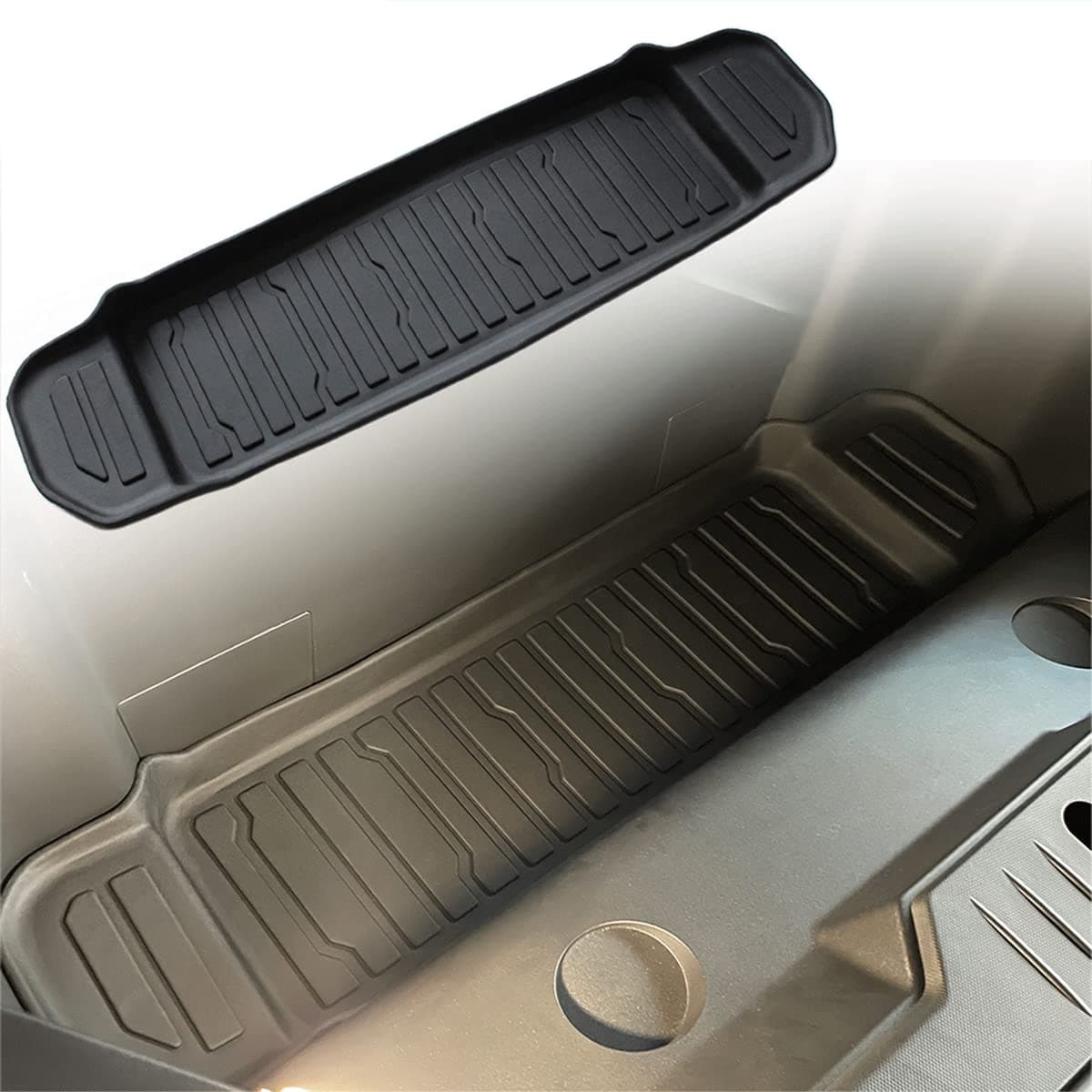 BestEvMod Vehicle Mat Cargo Liner Compatible with Mach-E 2021-2023 Accessories All-Weather Front Trunk Mat, Rubber Cargo Liner (OEM Style)