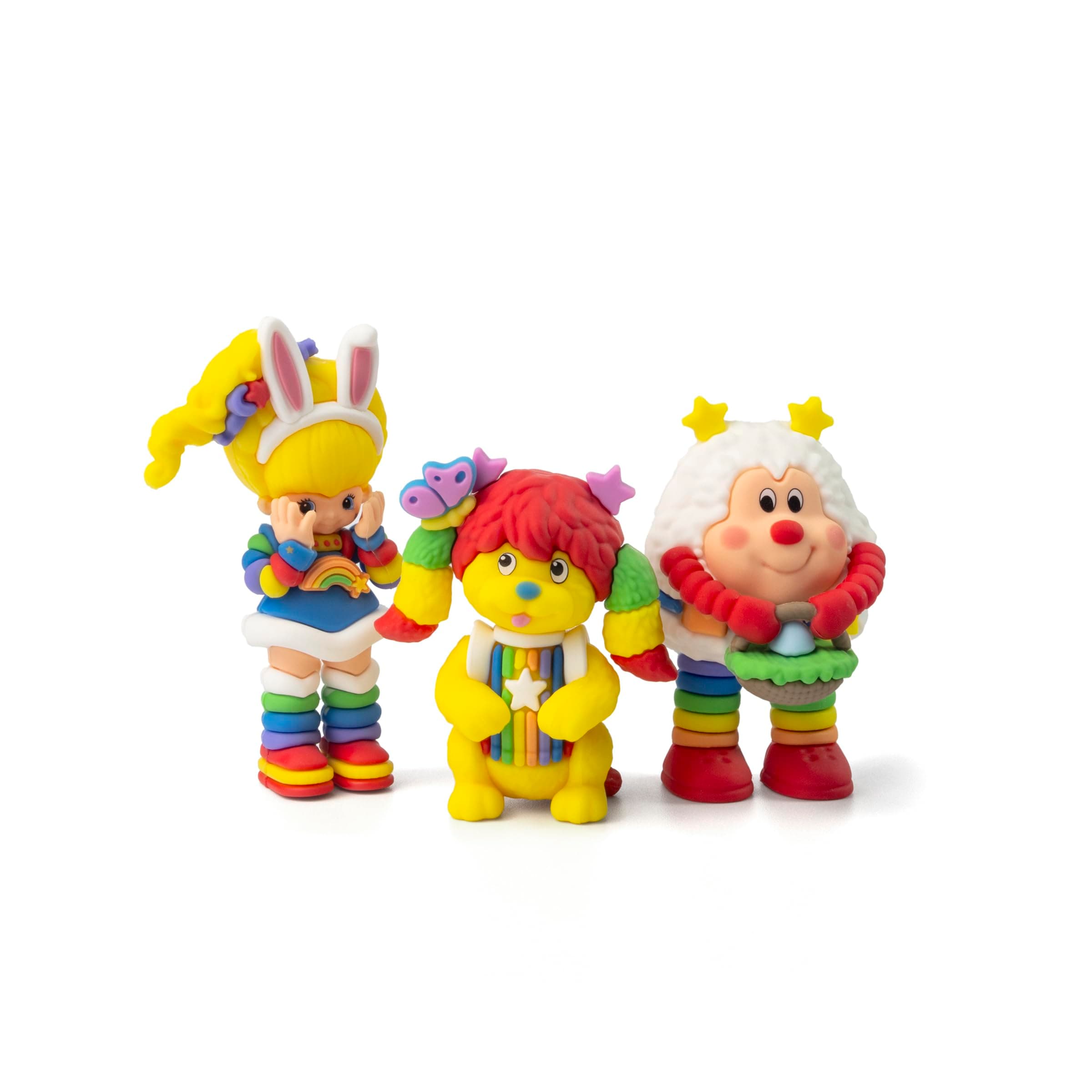 Rainbow Brite 3-Pack Spring Season 2.5-inch Cheebee Collectible Figure Set with Rainbow Brite, & Puppy Brite