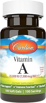 Vitamin A, 25000 IU (7500 mcg RAE), Vision & Skin Health, Immune Function, 100 soft gels