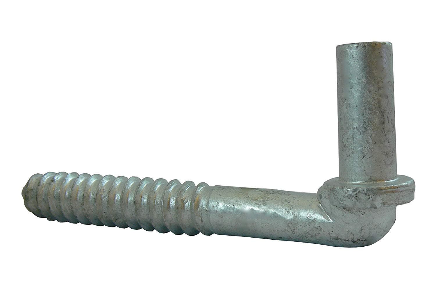 J Bolt Hinge: 5/8" x 6" Long Screw-in lag Bolt Hinge for Chain Link Fence ~ Easy Install, Heavy Duty Screw Hook and Eye Male Hinge ~ Gate Post Side Hinge Bolt ~ Pin Hinge Lag-Bolt.
