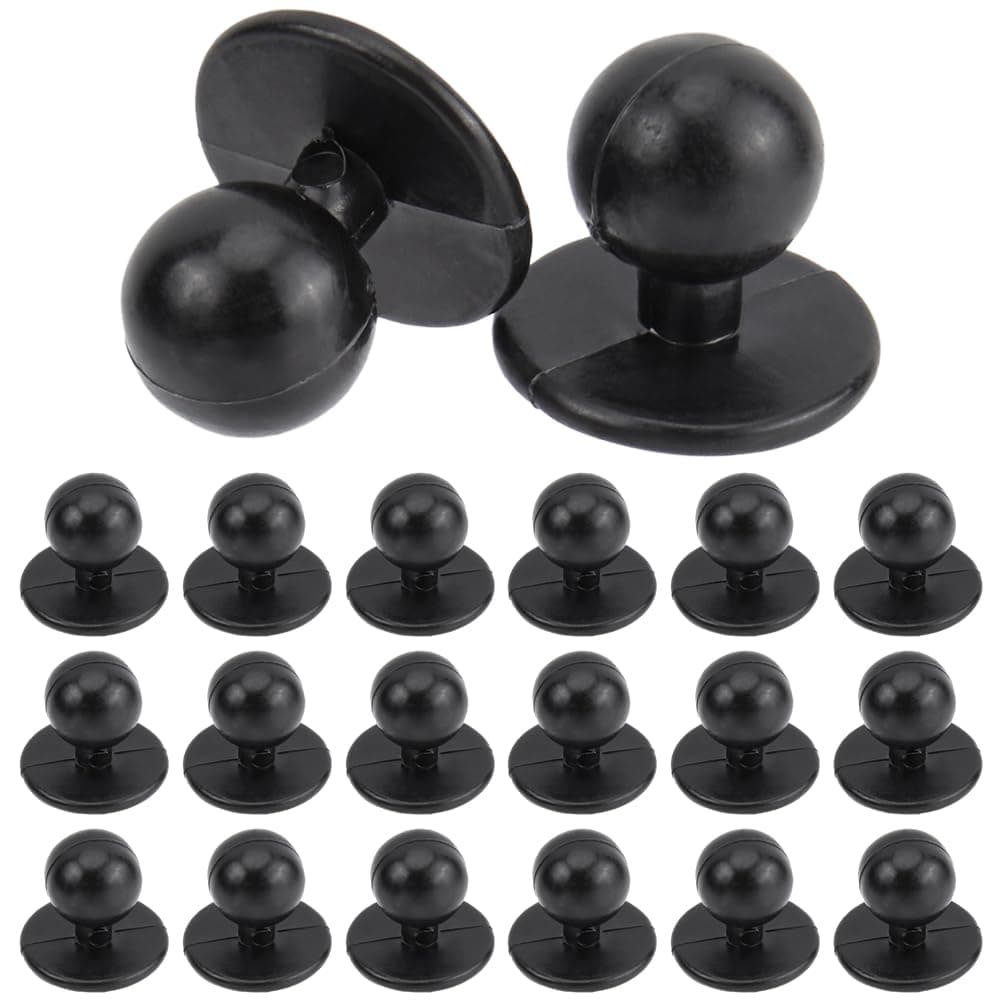 GORGECRAFTGORGECRAFT 100Pcs Plastic Chef Button Black Round Movable Coat Cloth Jacket Half Domed Pearl Ball Buttons for Studs Chef Men Working Suit Garment Decorative Accessories DIY Sewing Crafts
