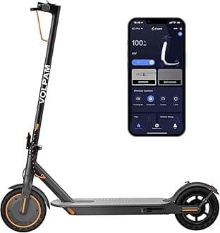 VOLPAM Adult Electric Scooter, 350W/500WMotor, 8.5"/10" Solid Tires, 19/22Mph, 32/28/23/21/18/16Miles Max Range, Dual Braking