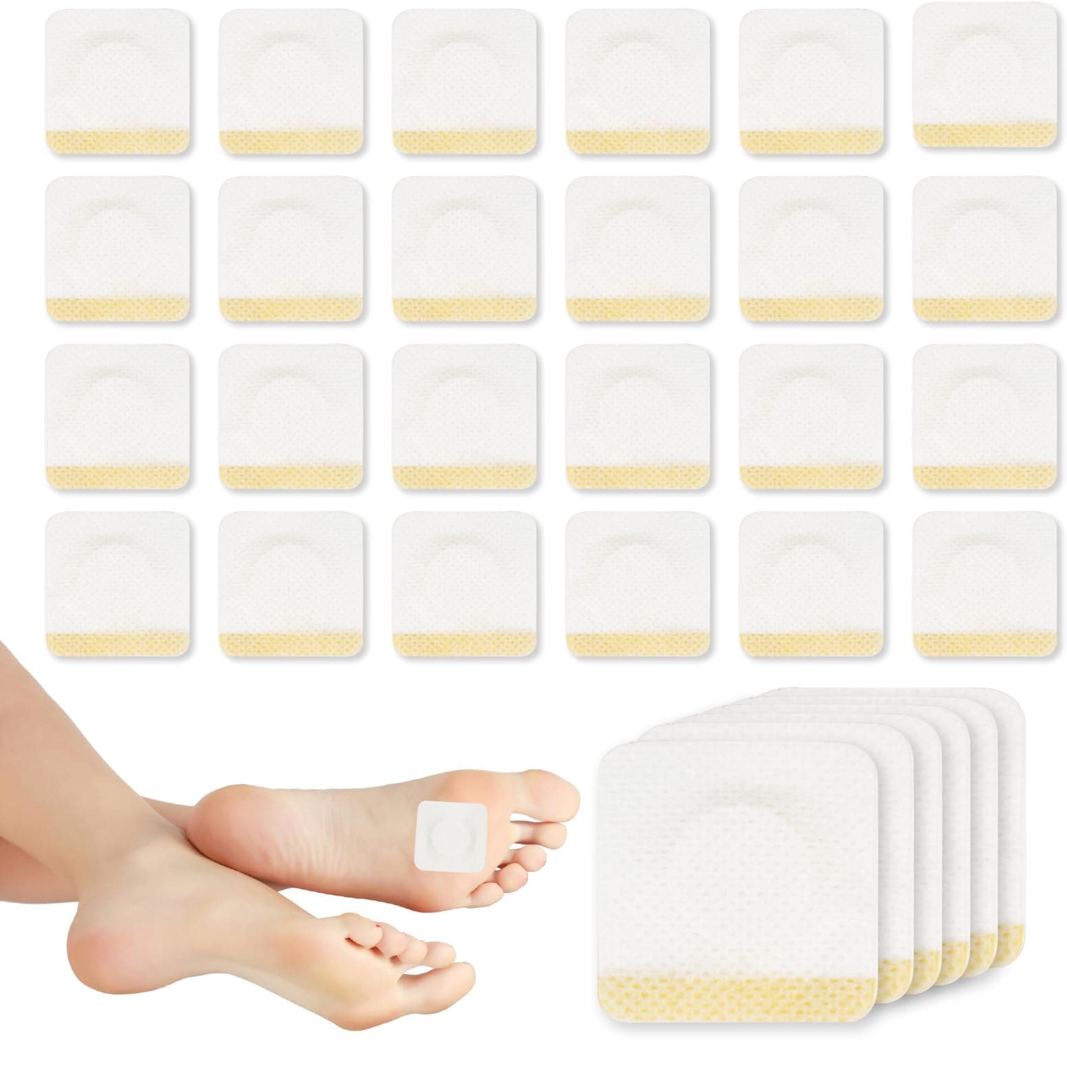 SmartMaster Bunion Cushions Pad 30 Pcs, Foot Bunion Protector Pads Toe Fabric Soft Self Adhesive, Bunion Relief Pads Anti Friction Reduce Foot Heel Pain (Square)