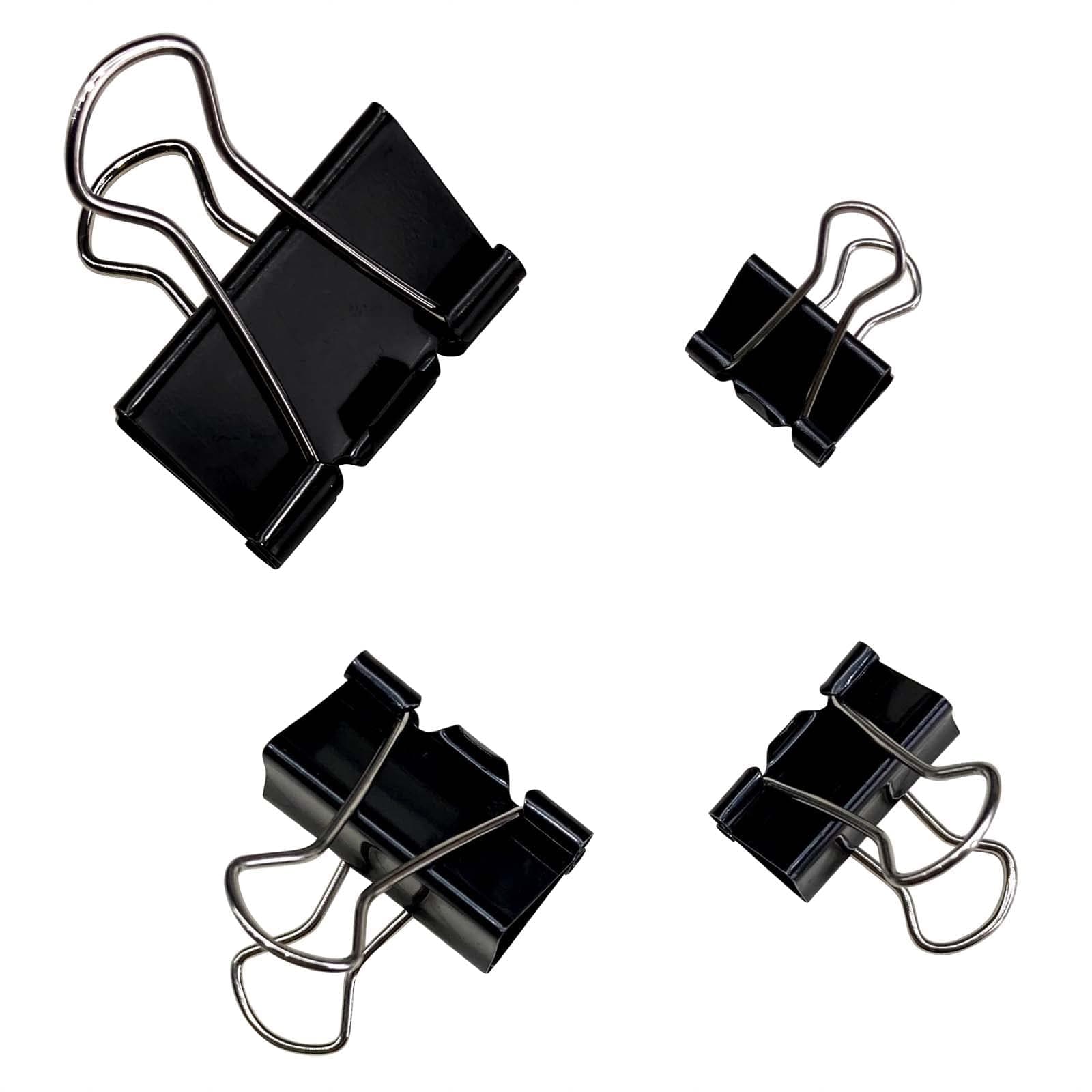 120 Pcs Binder Clips, Assorted Sizes, Black Metal Clips for Paper, Office, Home, School and Crafts
