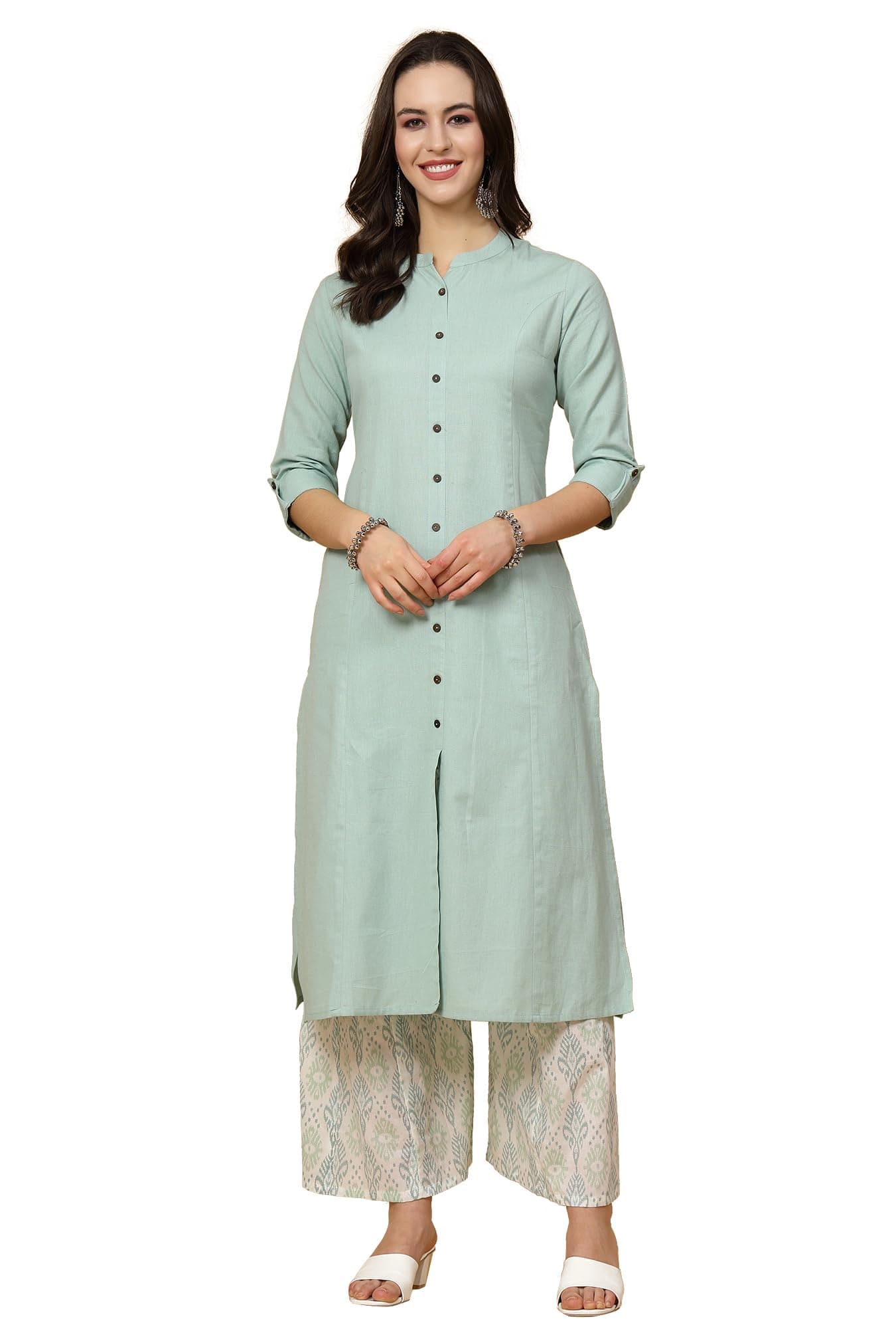 Pistaa's Women's Cotton Solid Readymade Salwar Suit Set