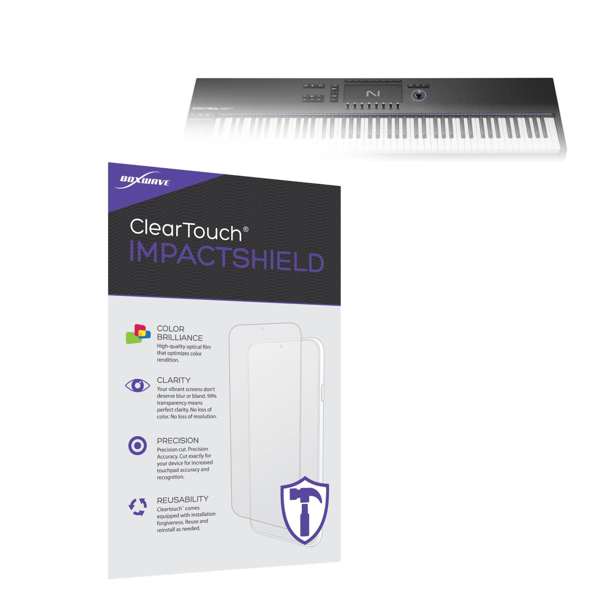 BoxWave Screen Protector Compatible With Native Instruments Kontrol S88 MK3 - ClearTouch ImpactShield (2-Pack), Impenetrable Screen Protector Flexible Film