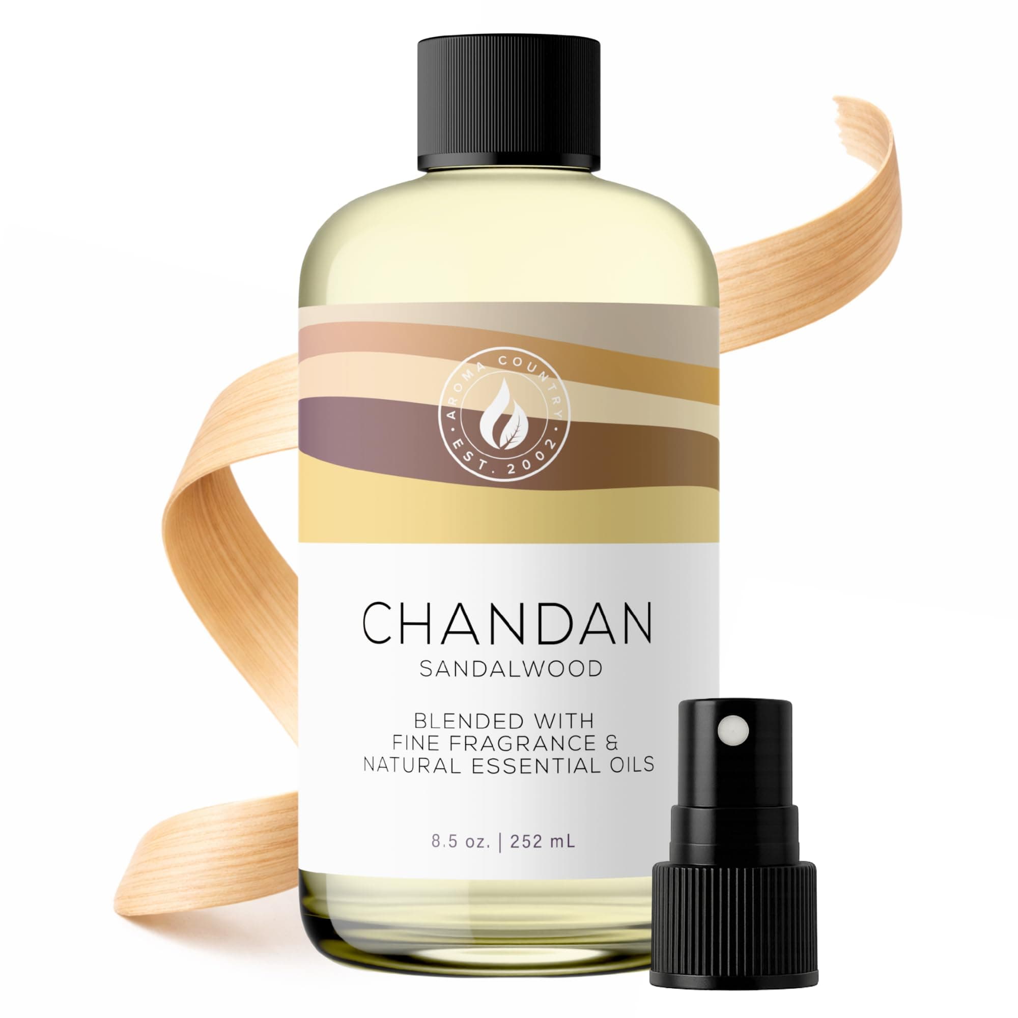 Chandan Diffuser Oil - Luxury Essential Oils for Diffuser Refill & Air Freshener Room Spray - Long-Lasting & Natural Home Fragrance, Sandalwood Scented Oil for Diffusers (8.5 Fl. oz)