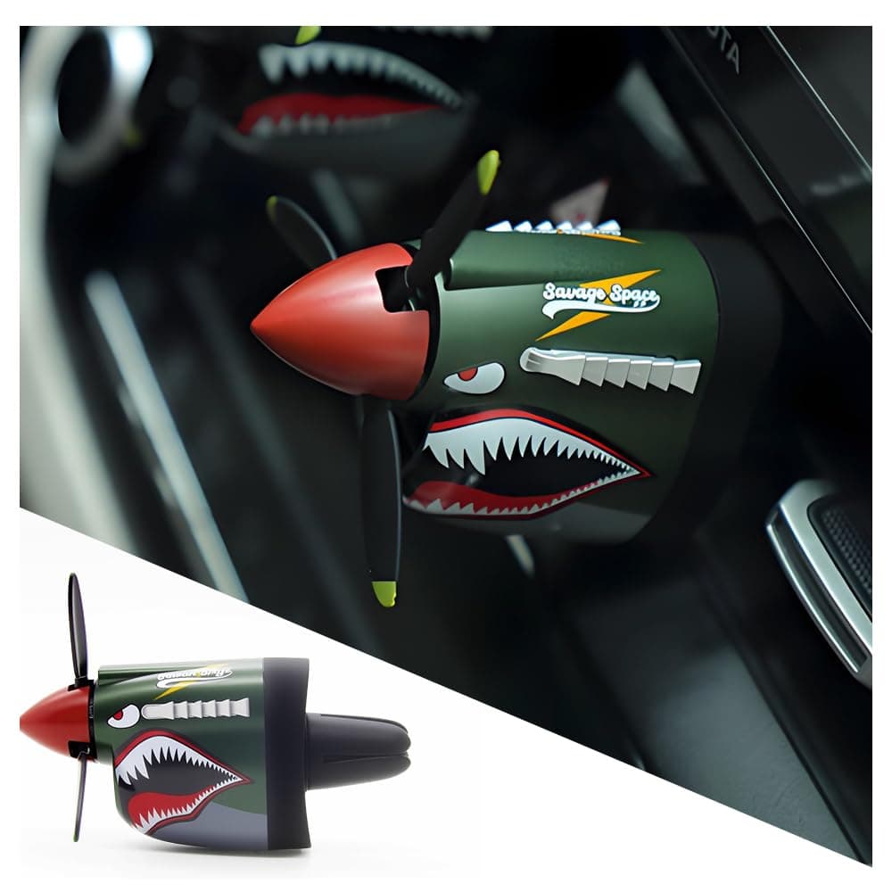 P-40 Fighter Plane Car Vent Decor,Creative Air Vent Clips Fit for Horizontal/Vertical Air Vents,P-40 Warhawk Car Airs Freshener with Rotating Propeller as Cool Gifts for Men