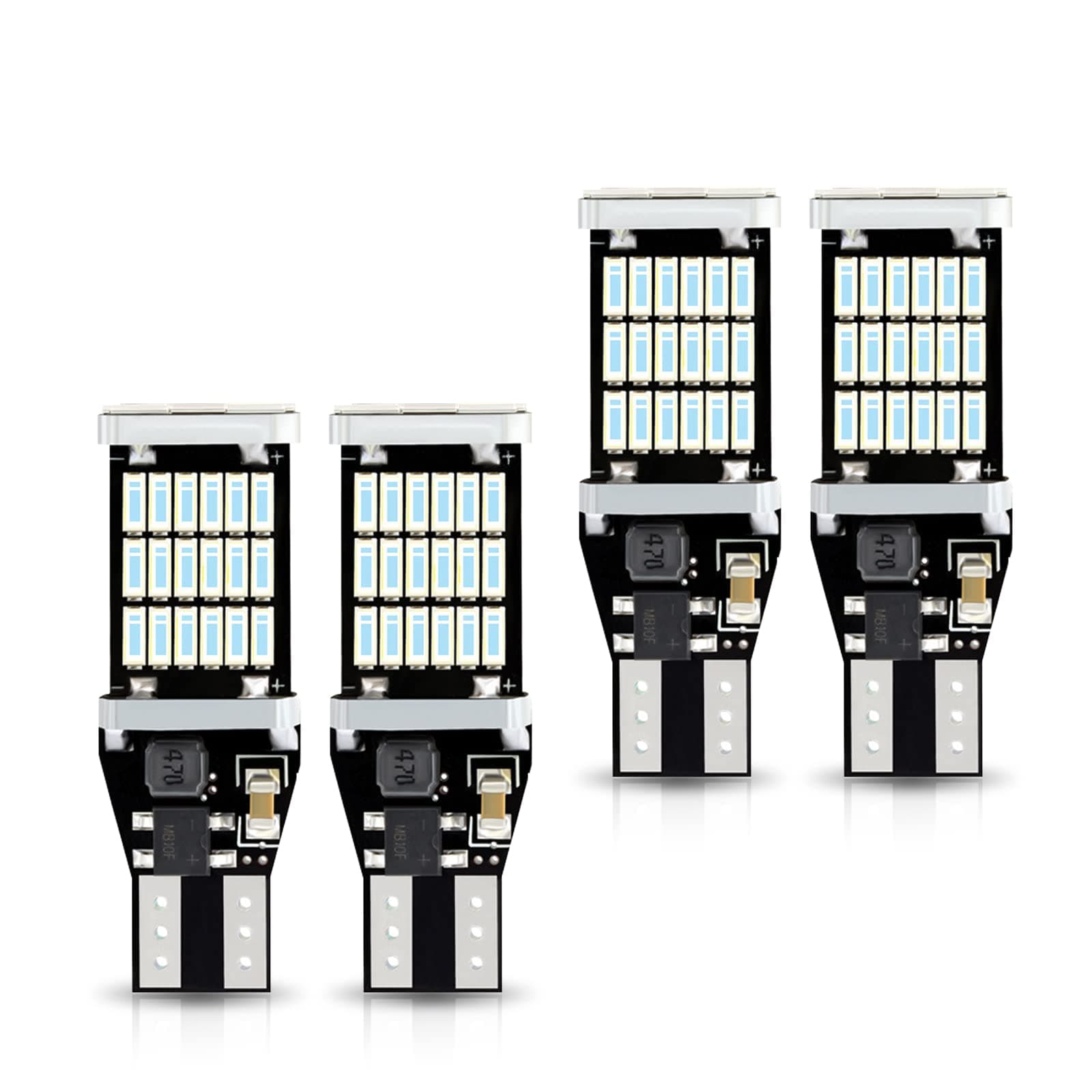 TimNas Pack-4 T15 4014 45SMD Car LED Reverse Lights, 12V 6500K Car Turn Signal Bulbs, 800LM High Brightness Brake Light for Most Cars Trucks RVs (Ice Blue)