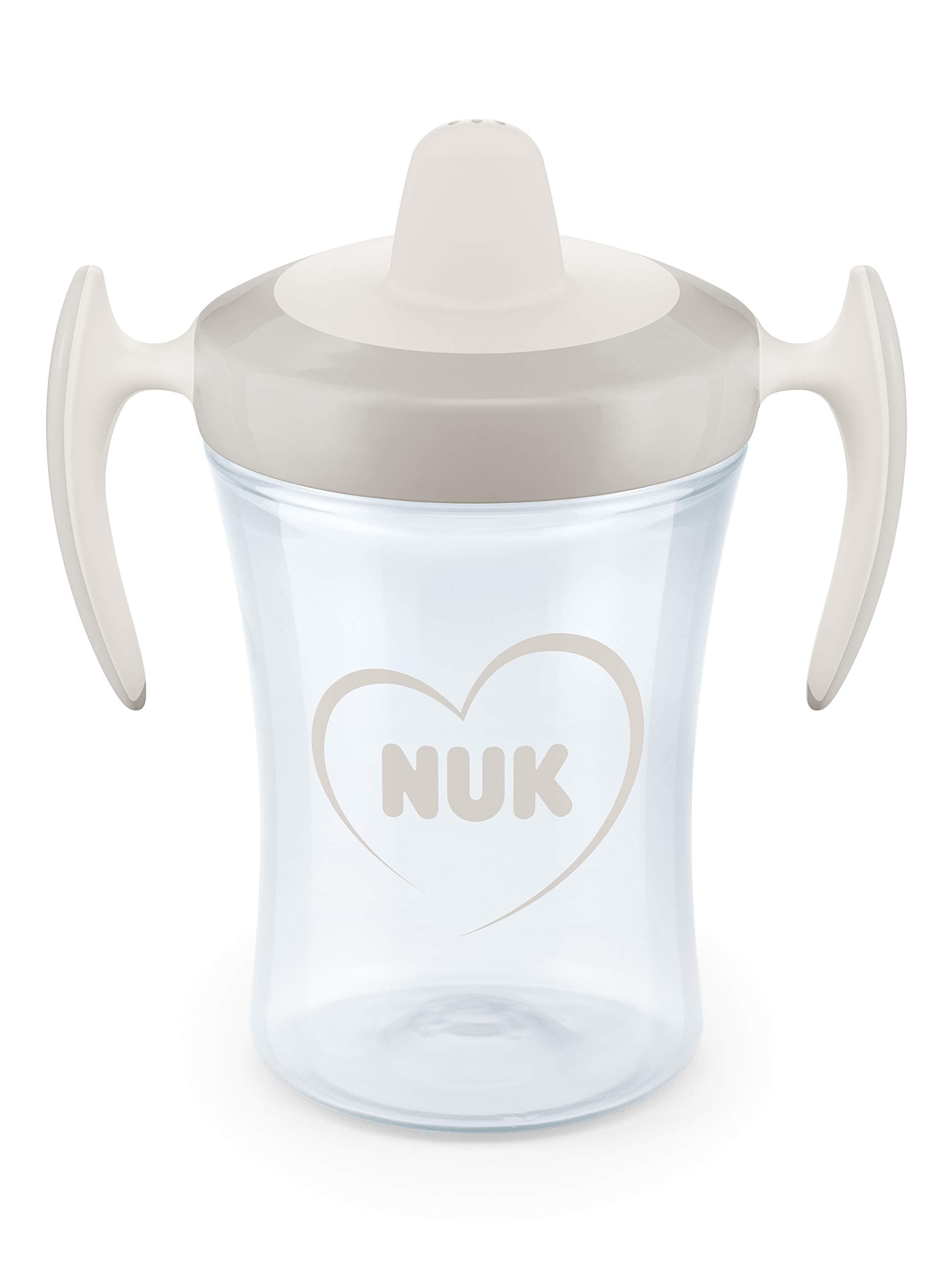 NUK Trainer Cup Sippy Cup | Leak-Proof Soft Drinking Spout | 6+ Months | BPA-Free | 230ml | Hearts (Neutral)