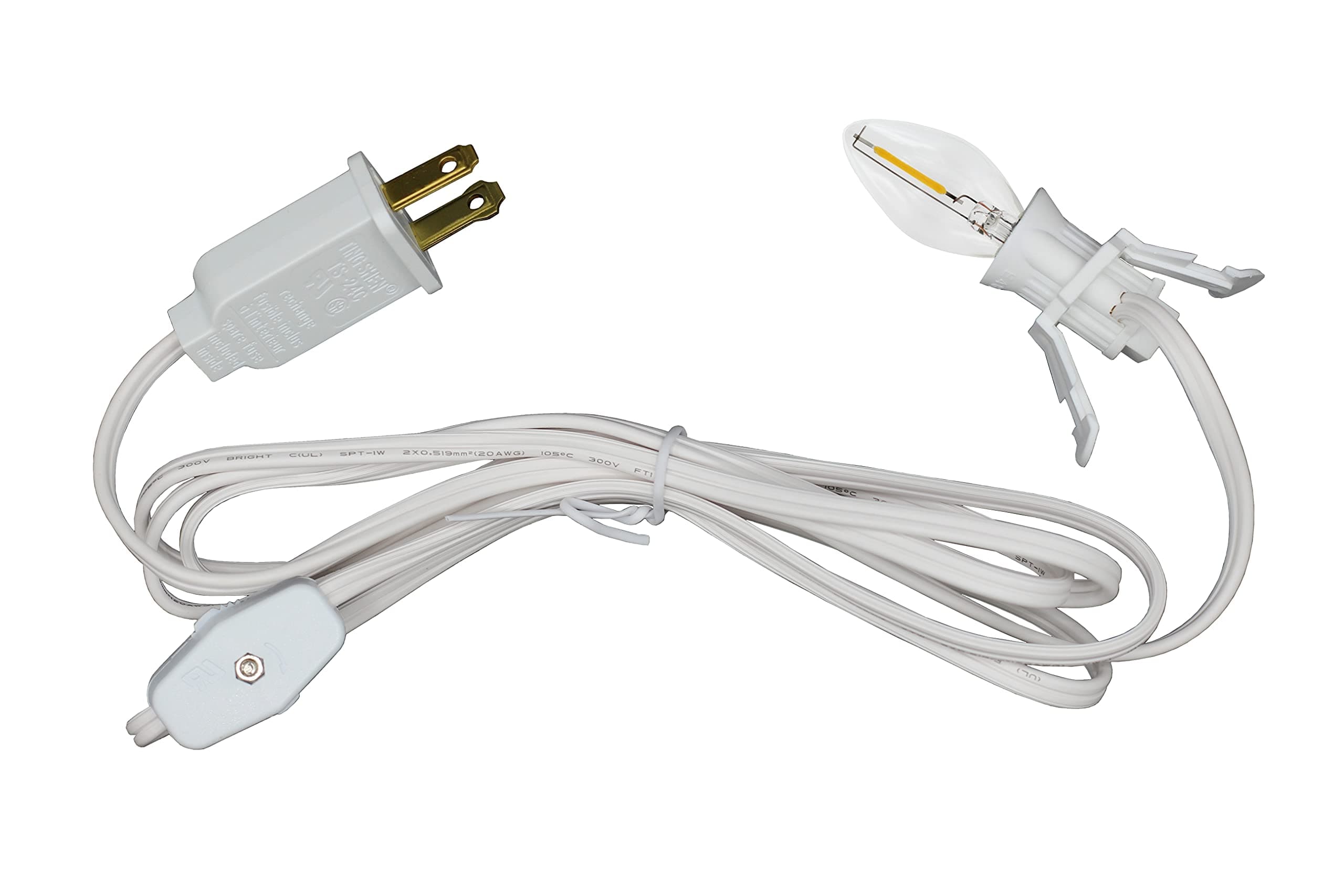 Creative Hobbies® Single Light Replacement Clip in Lamp Cord for Christmas Village House Includes LED Light Bulb | 1 Pack