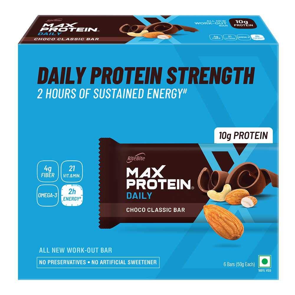 Work Out Choco Classic High Protein Bar - Pack of 6 6X3 Blue