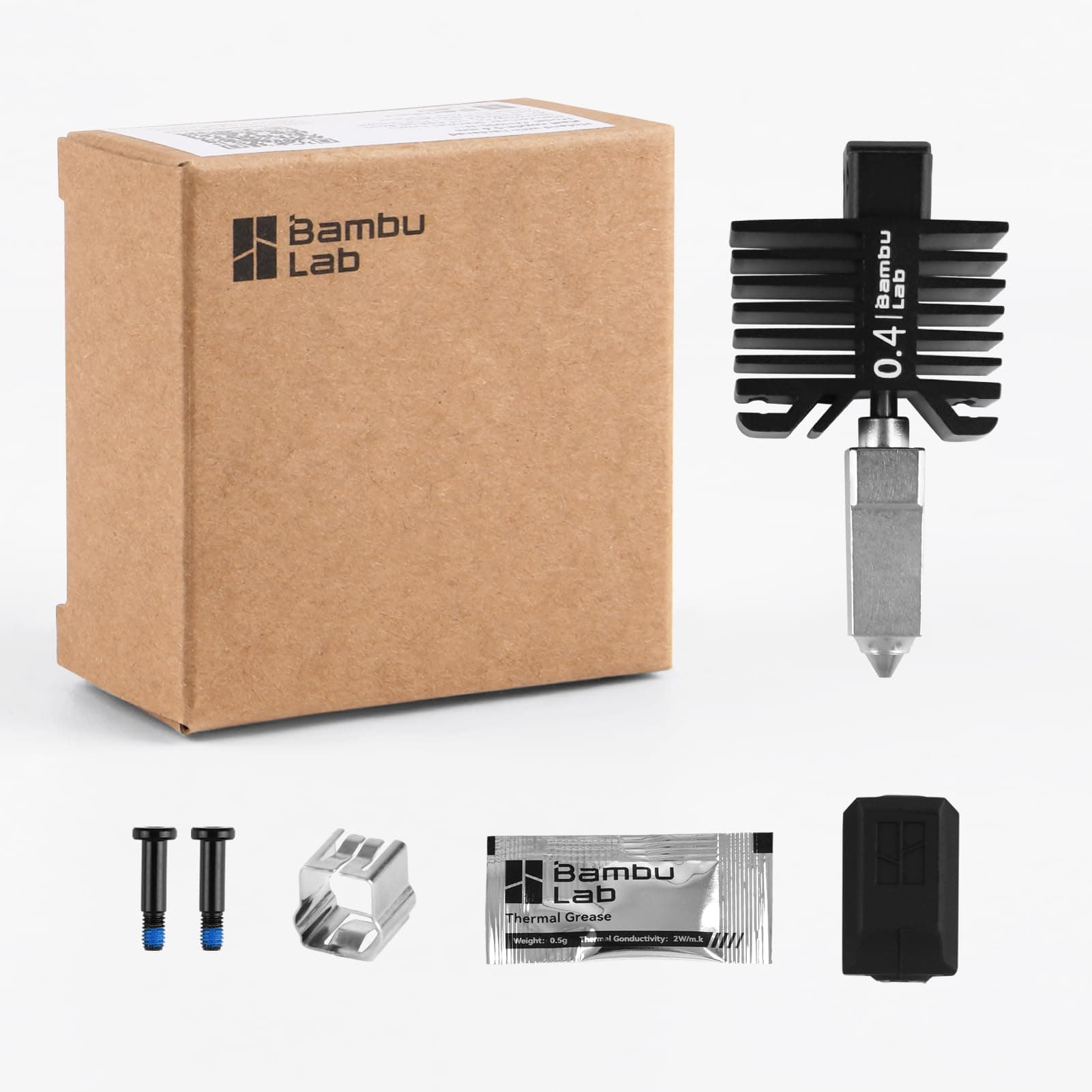 Bambu Lab Original 0.4mm Hardened Steel Nozzle Assembly Hotend Kit for X1 Series and P1 Series,Compatible with P1S P1P X1C X1 Carbon 3D Printer