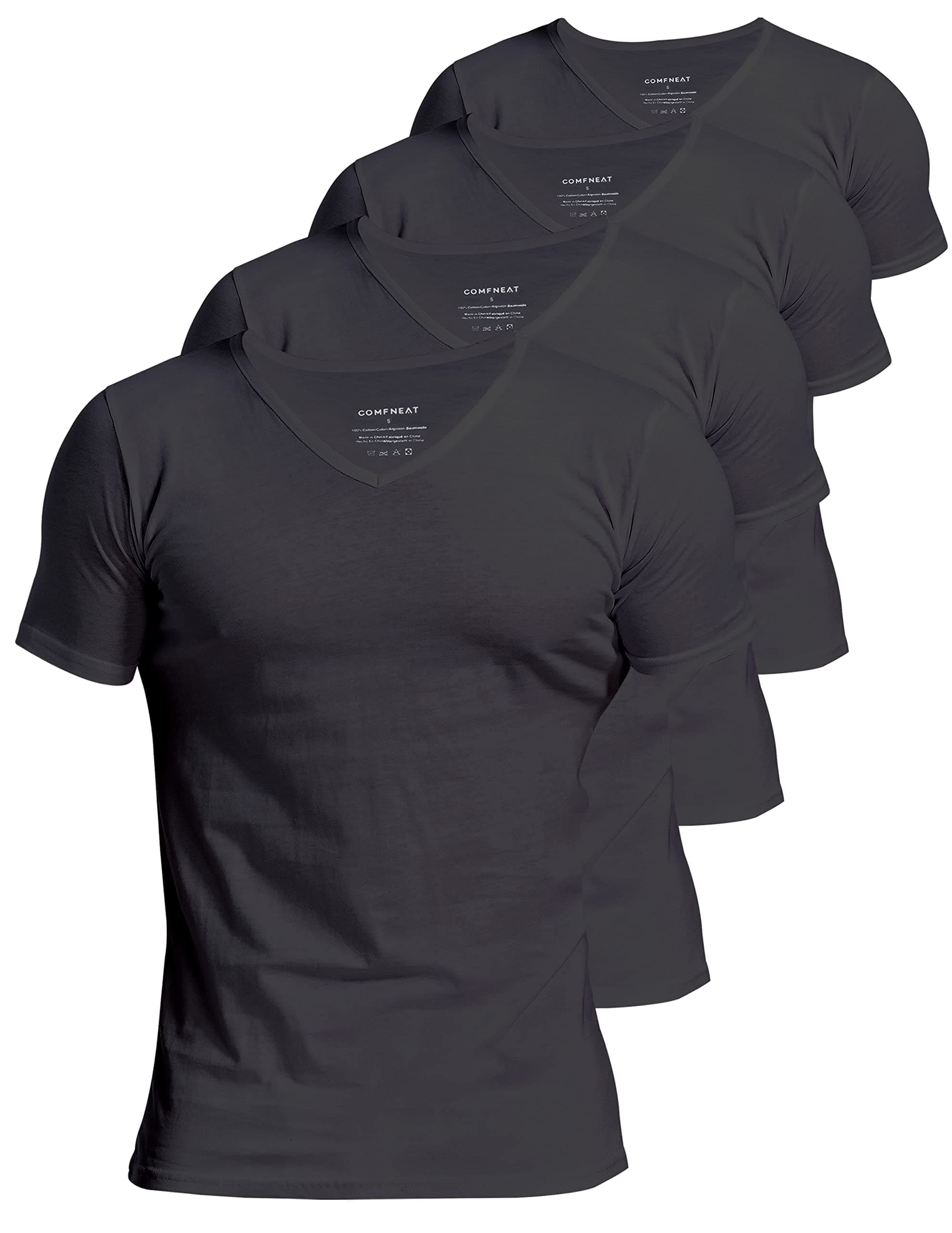 Men's 4 or 6-Pack Undershirts 100% Cotton Comfy V-Neck T-Shirts