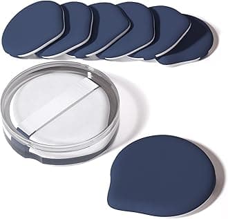 MOHOPE 8Pcs Air Cushion Makeup Puffs for Foundation with Portable Box | Latex-Free Blending Sponge for Liquid, Cream, Foundation and Powder | Teardrop Powder Puff | Blue