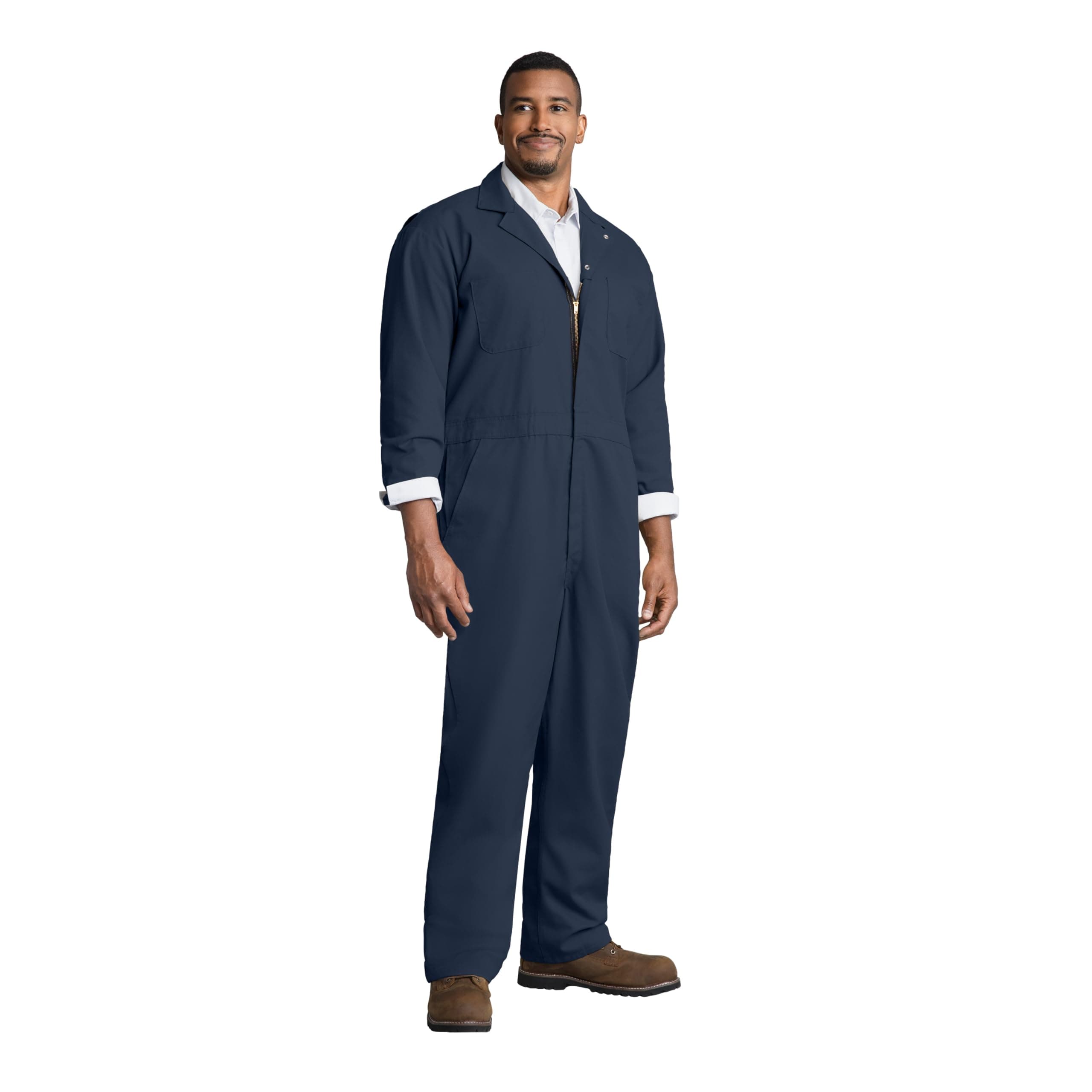 Men's Twill Action Back Coverall, Navy, 38