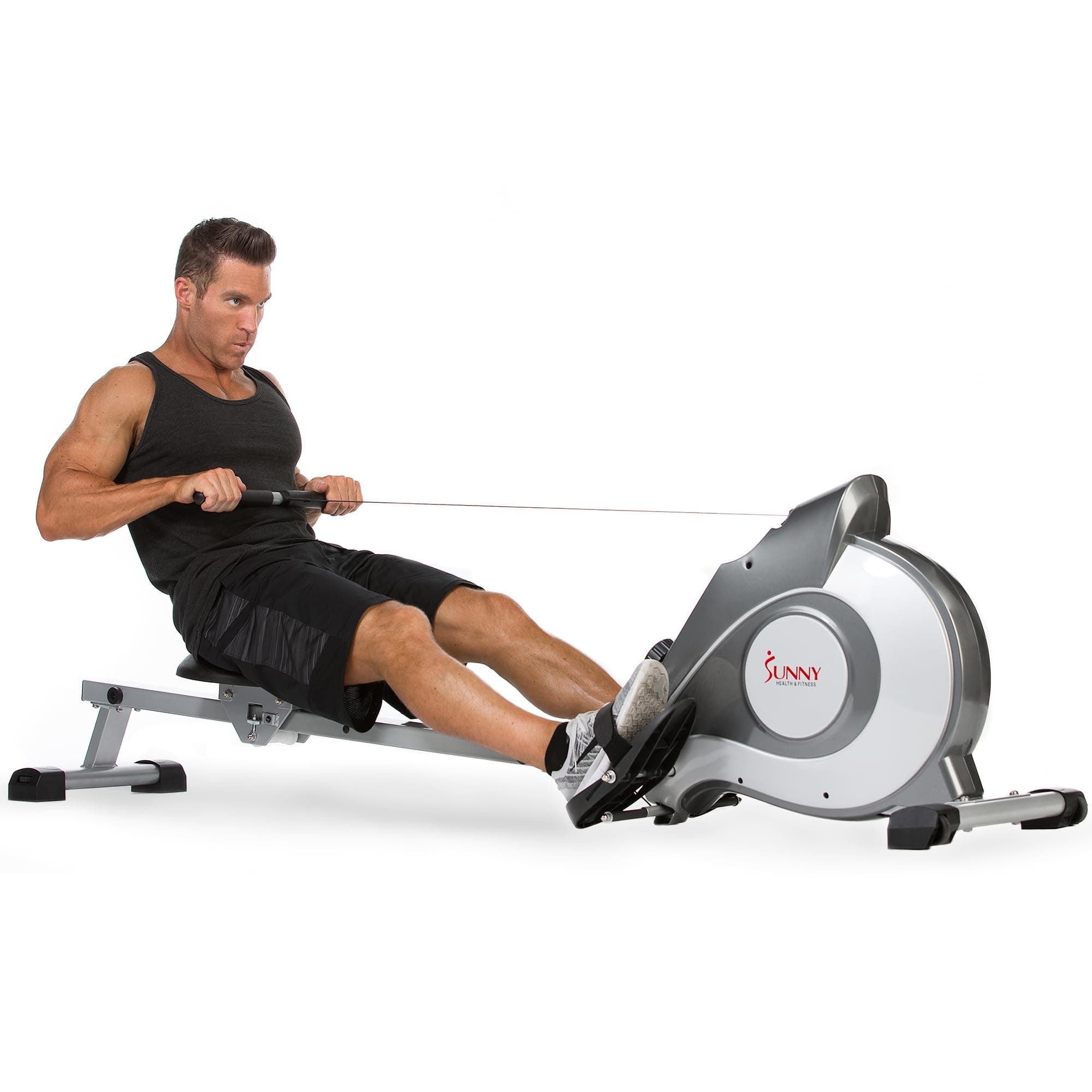 Sunny Health & Fitness Magnetic Rowing with Extended Slide Rail - SF-RW5515