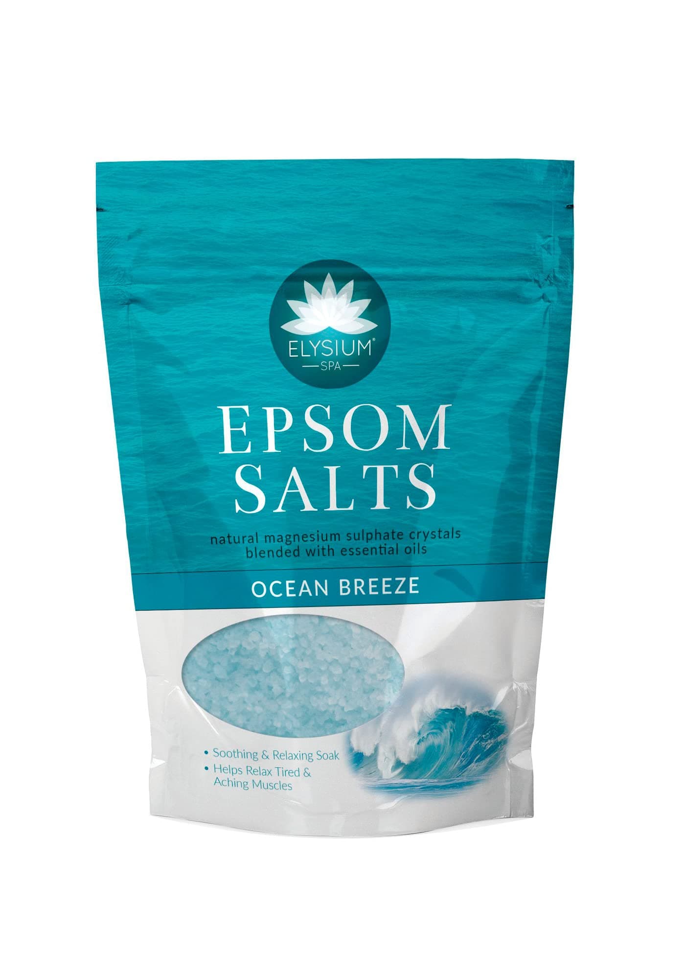 Elysium Spa Ocean Breeze Epsom Salts | Natural Magnesium Sulphate Bath Crystals with Essential Oils for Relaxing & Tired Aching Muscles (450g)