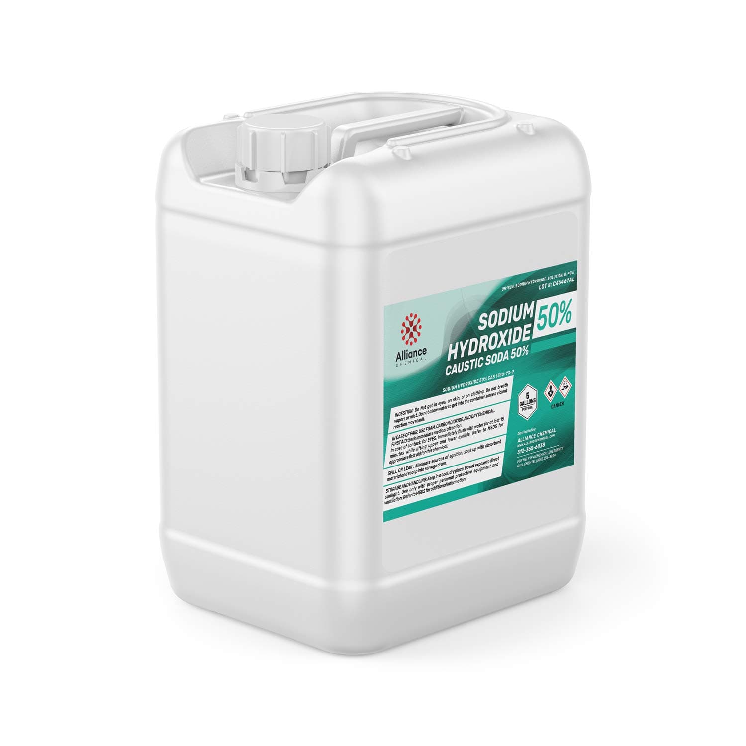 Sodium Hydroxide 50% (Caustic Soda, Lye) - 5 Gallon Pail - for Soaps, Tie Dye, Cleaning, & Water Treatment - Alliance Chemical