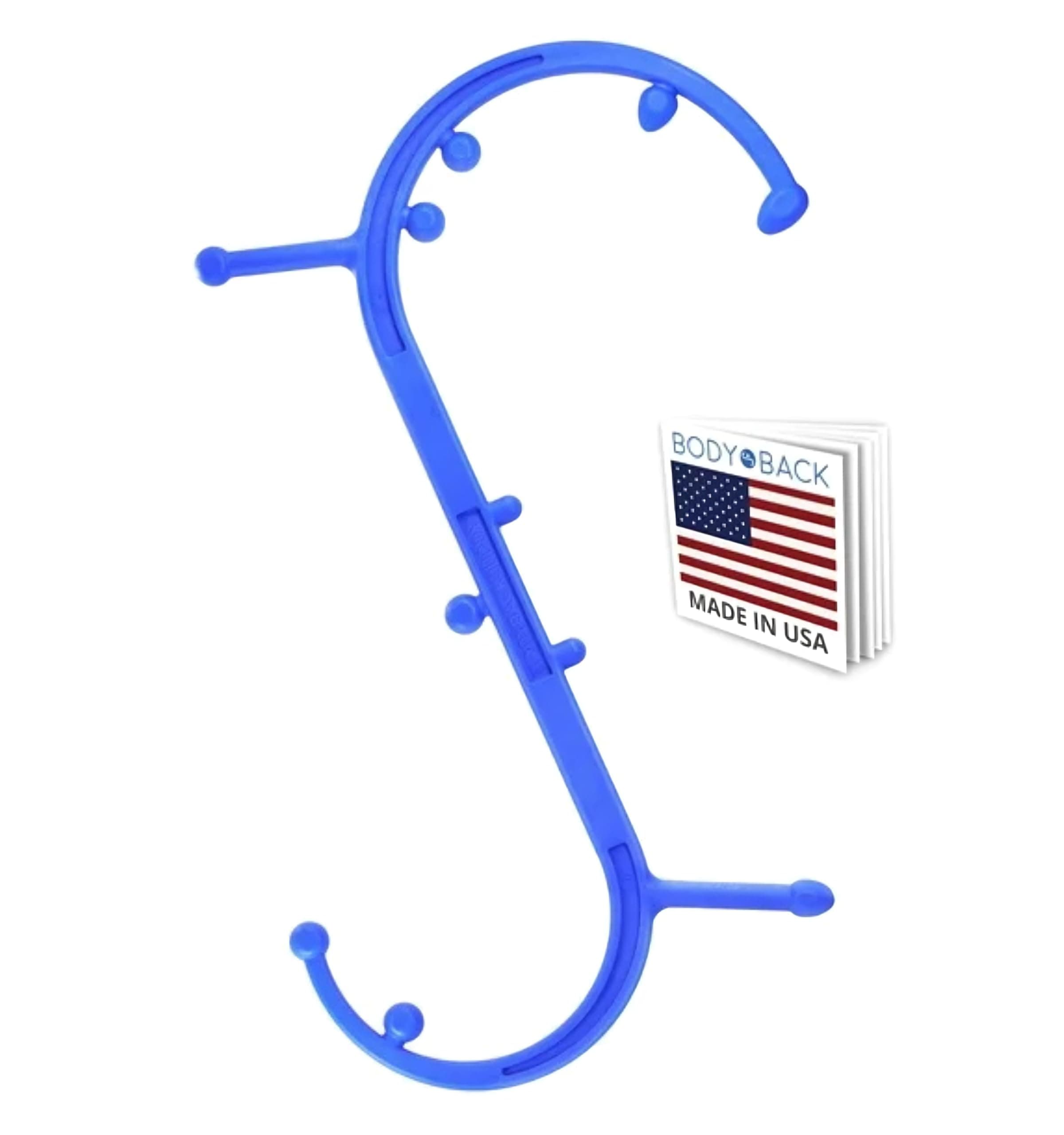 Body Back Buddy Trigger Point Back Massager, Full Body Muscle Pain Relief, Handheld Massage Stick, Massage Cane, Instructions Included (Blue)