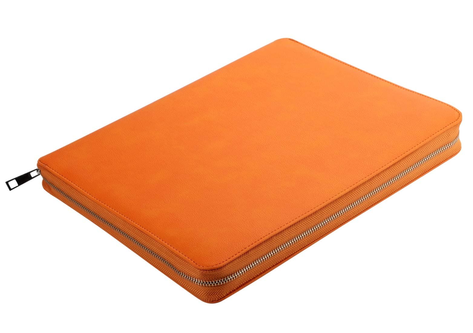 DAPTSY Zippered Document Holder with Interior Pockets - Premium Leather Padfolio 4 Ring Binder Professional Business Portfolio - Executive A4 Conference Folder Gift for Men Women